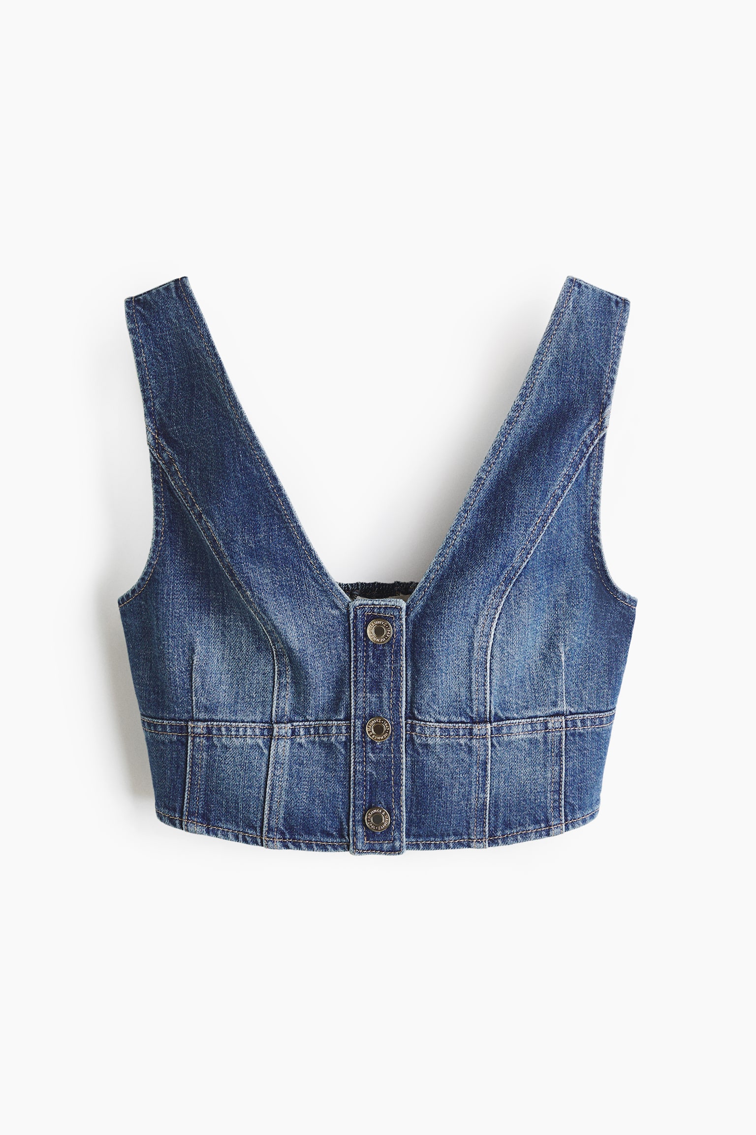 Denim crop top-Denim blue - 2