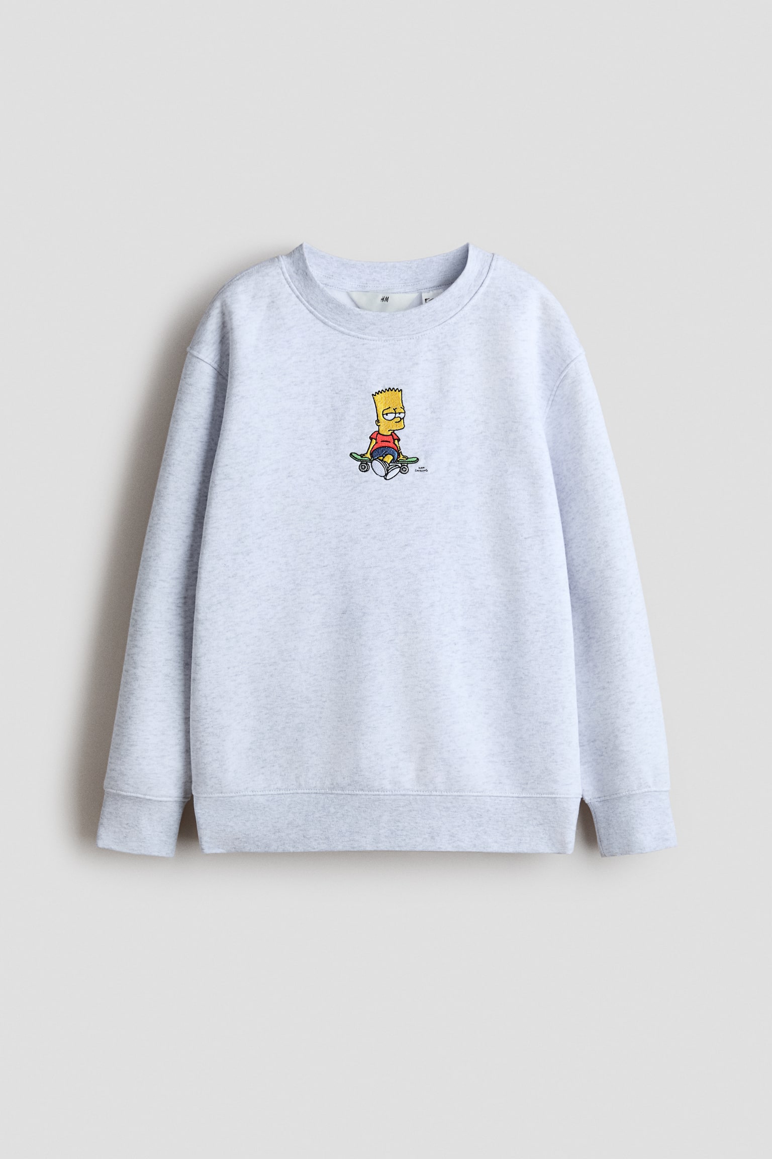 Sweatshirt med trykk - Lys gråmelert/The Simpsons/Gråmelert/SvampeBob/Hvit/PlayStation/Sort/SmileyWorld®