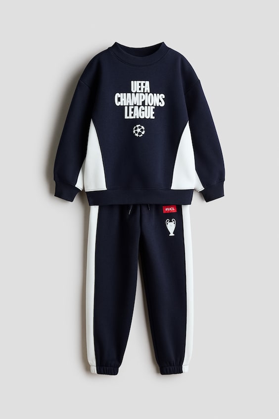 Детские худи H&M 2-piece printed sweatshirt set, цвет: Синий