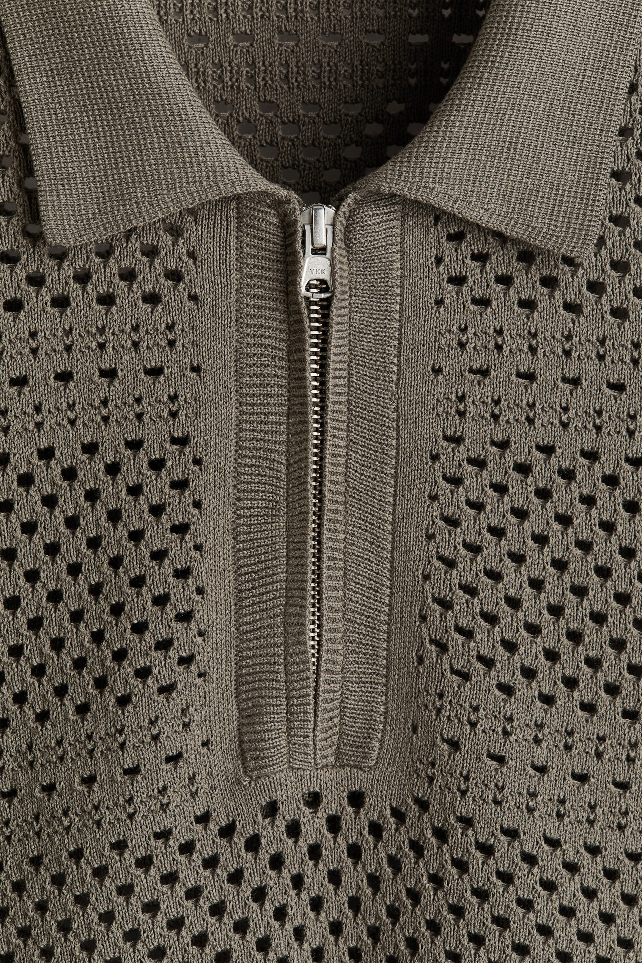 Relaxed-Fit Open-Knit Polo Shirt