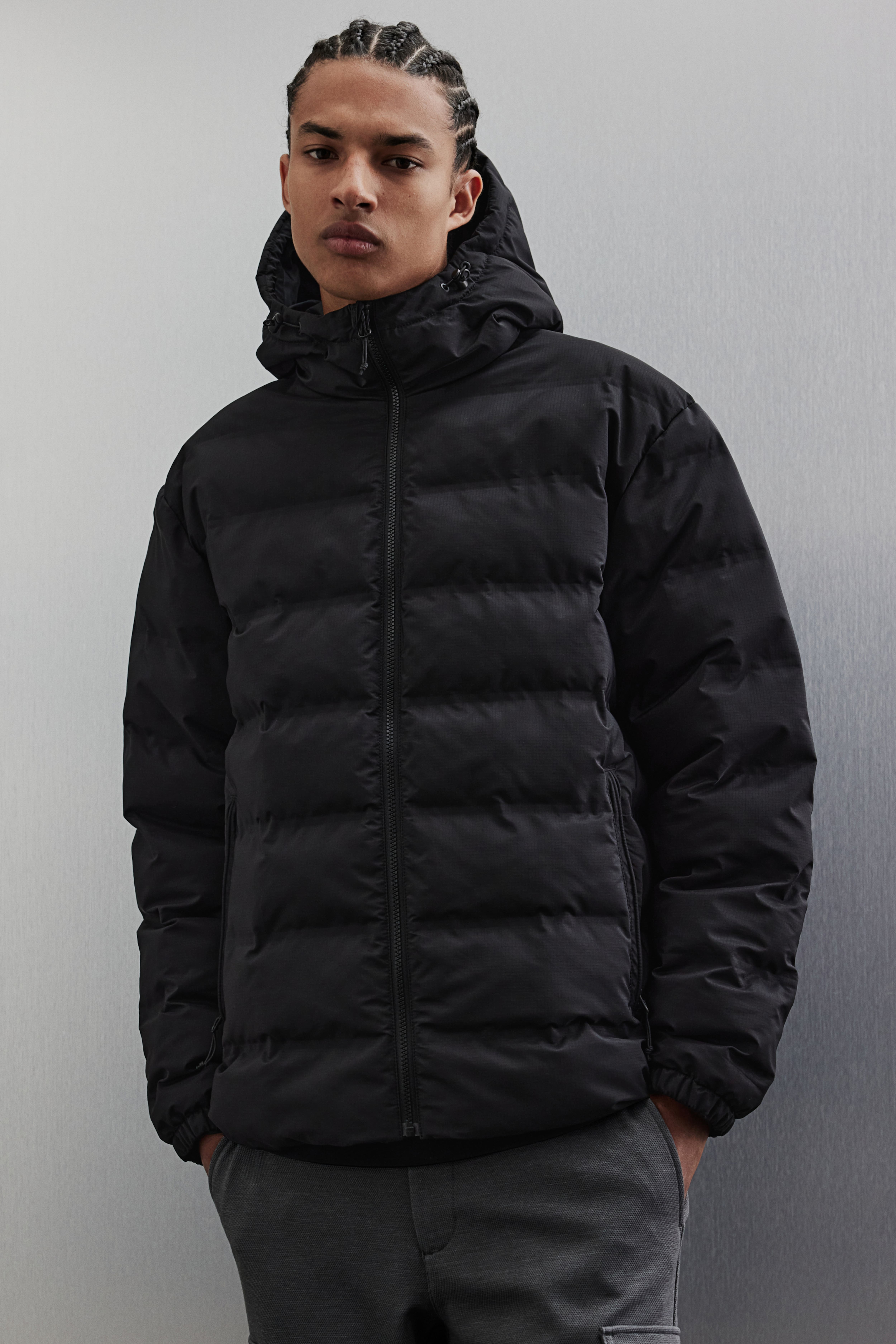 Regular Fit Puffer Jacket Black Men H M CA