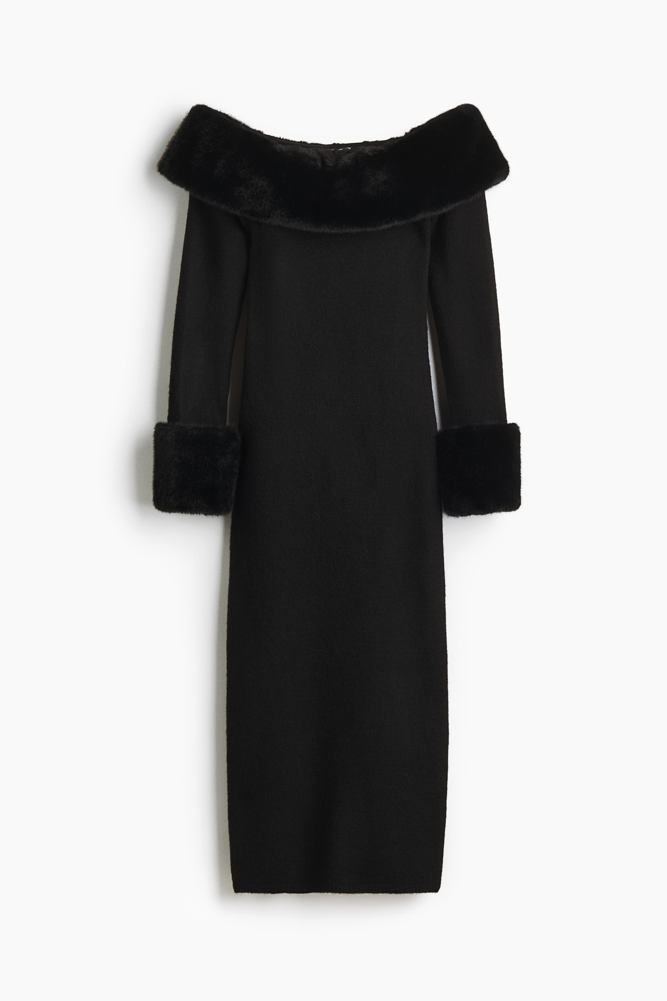 Ampliar la imagen: Knitted off-the-shoulder dress - Black - Ladies | H&M MX 5