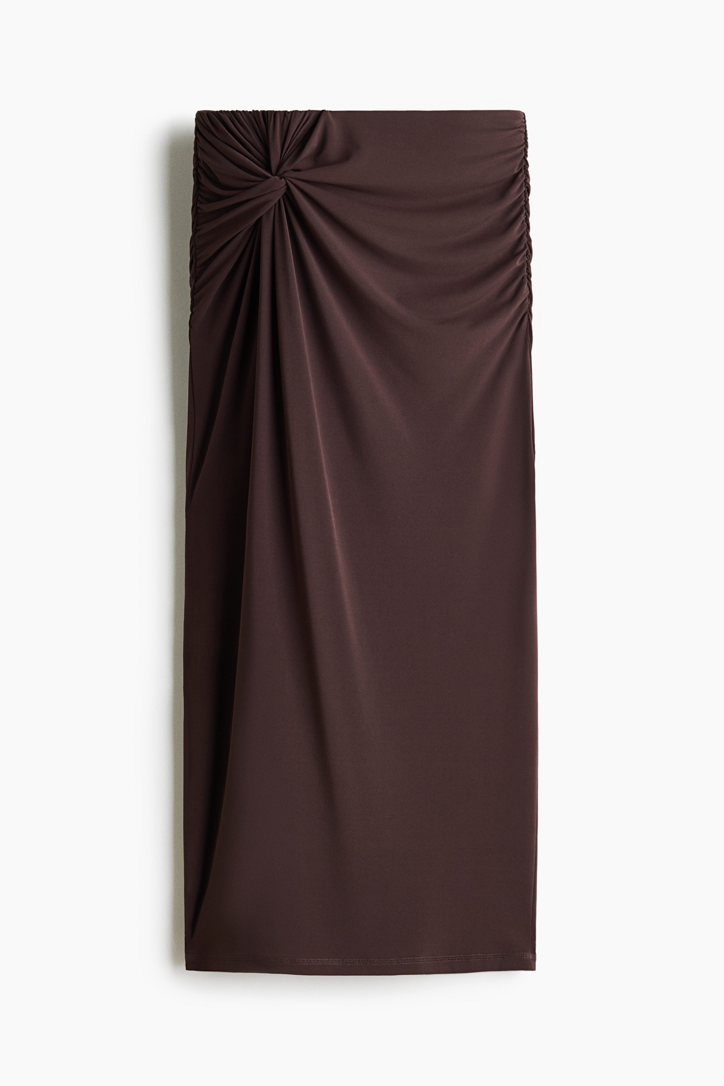 Twist-detail pencil skirt - Dark brown/Dusty purple