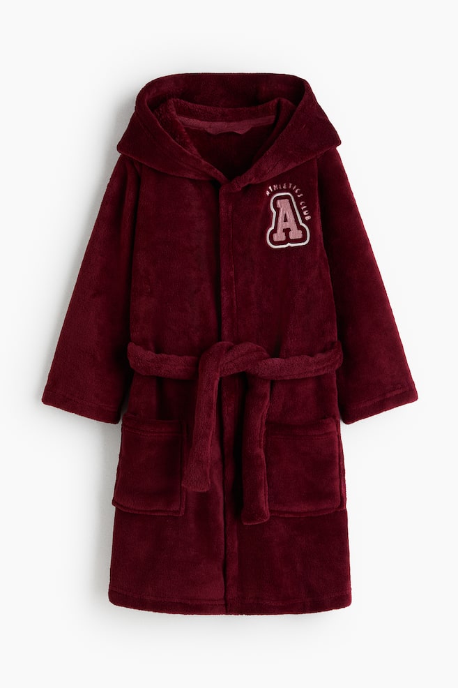 Embroidery-detail dressing gown - Dark red/A/Mole/A - 1