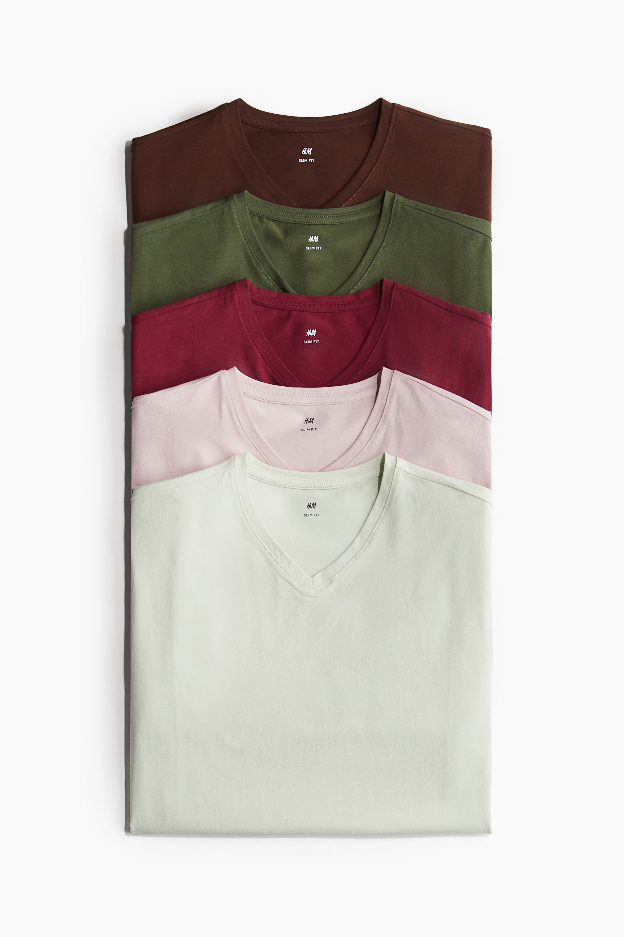 5-pack Slim Fit V-neck T-shirts