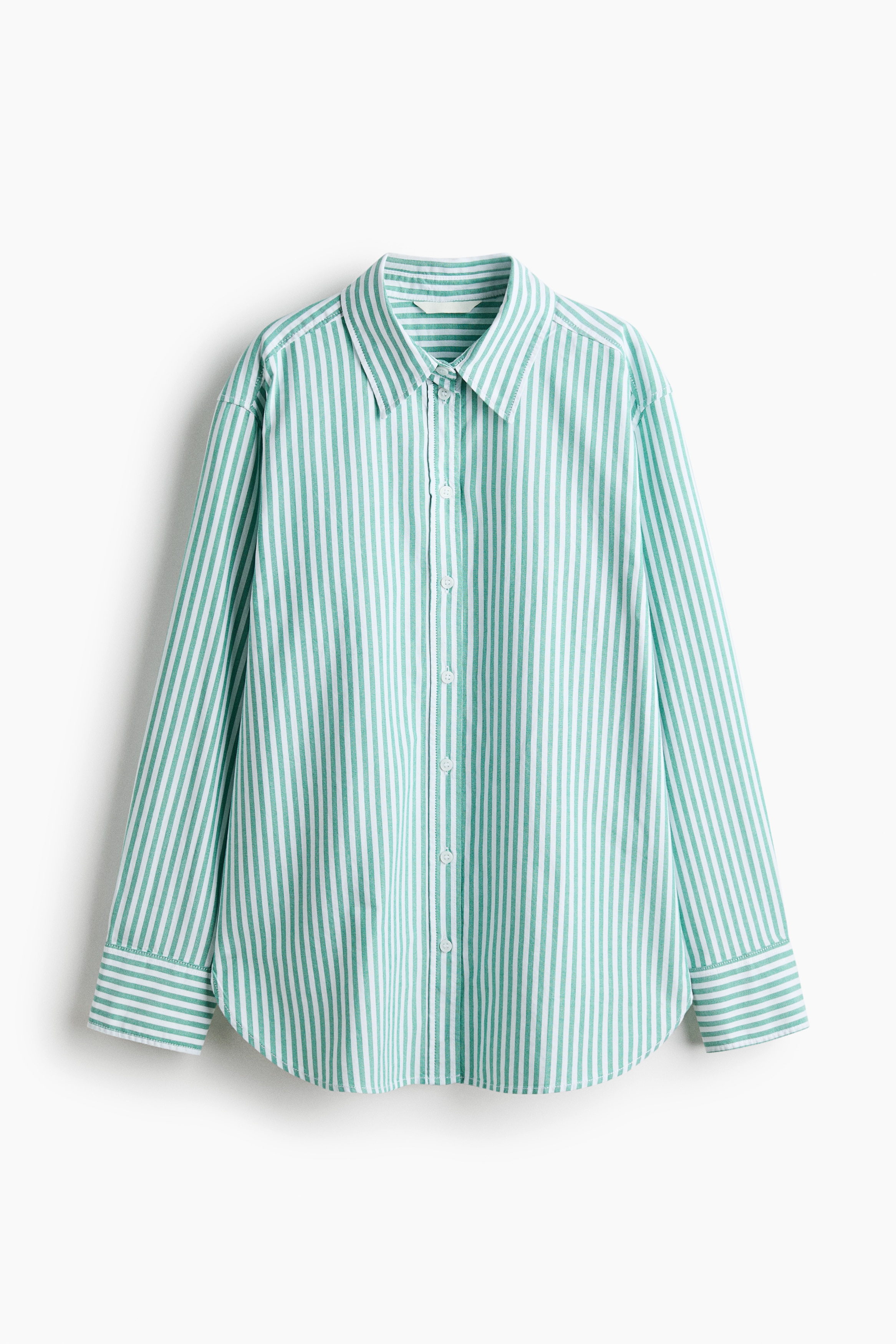 Áo sơ mi Oxford - Màu xanh lá/Kẻ trắng