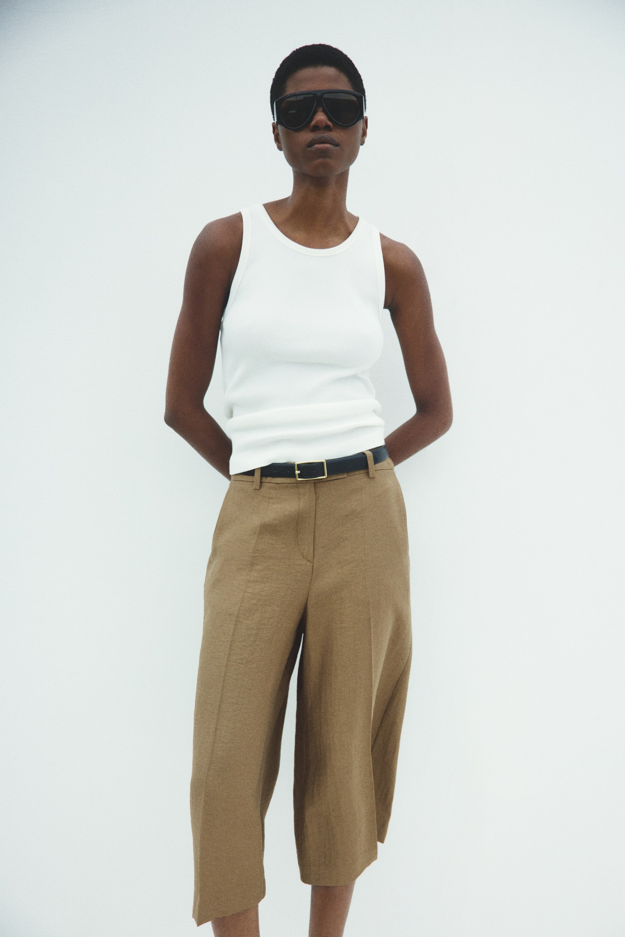 Dressy Linen-Blend Culottes