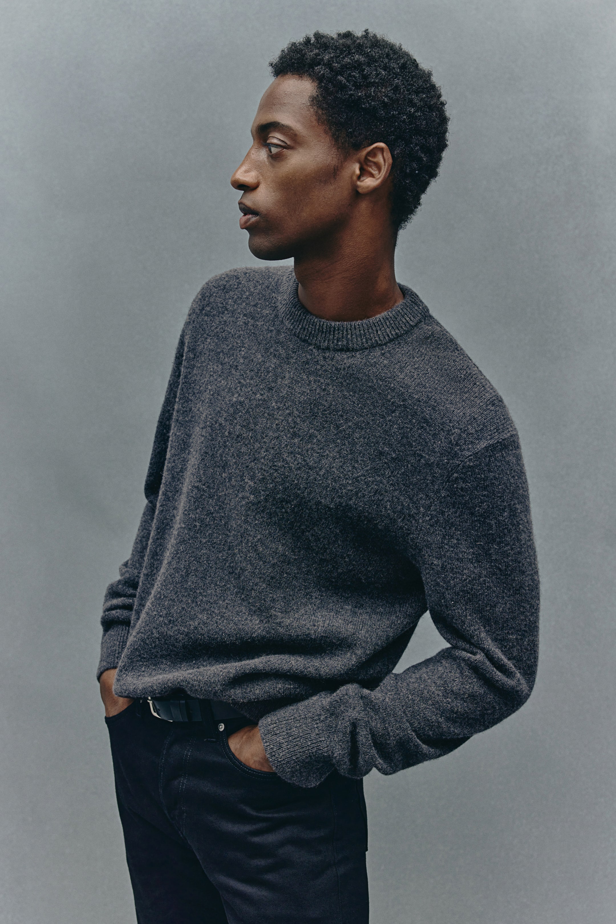 Regular Fit Wool jumper - Dark grey - Men | H&M GB 5