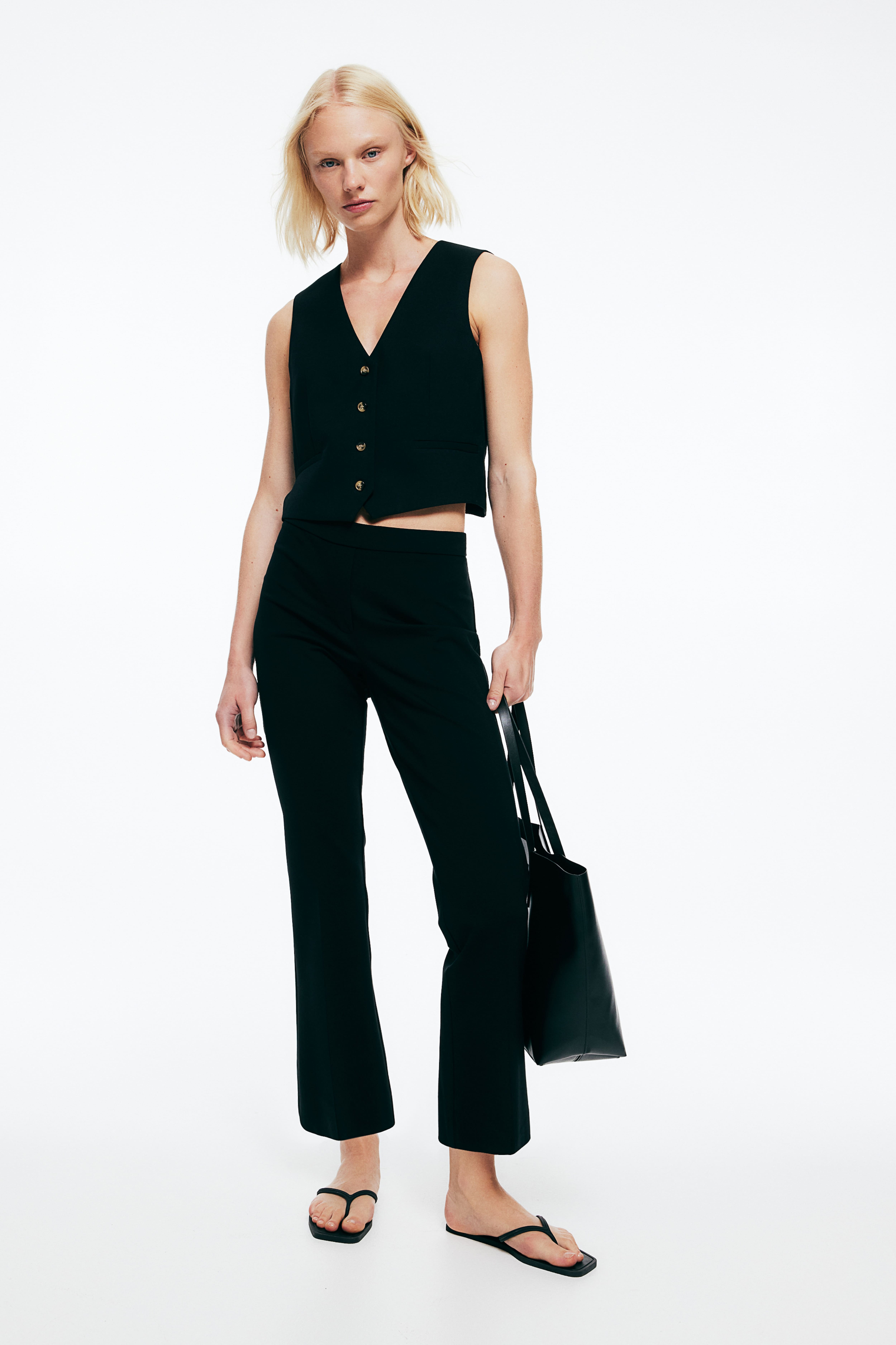 Black ankle trousers best sale