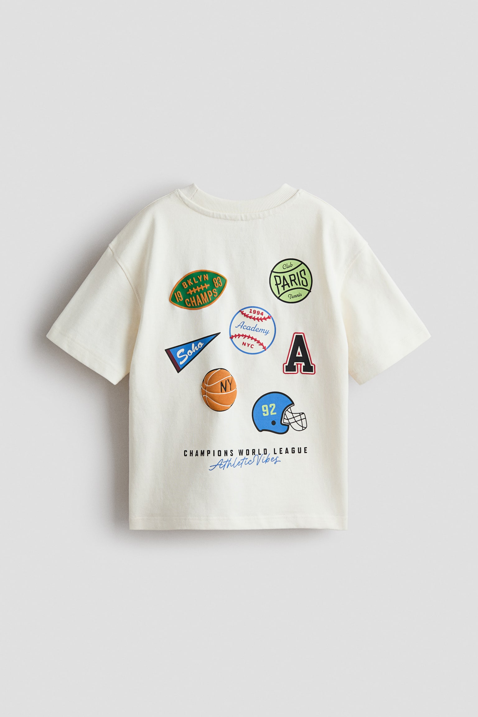 T-shirt avec applications - Blanc/ballon de basket/Gris clair chiné/New York - 3