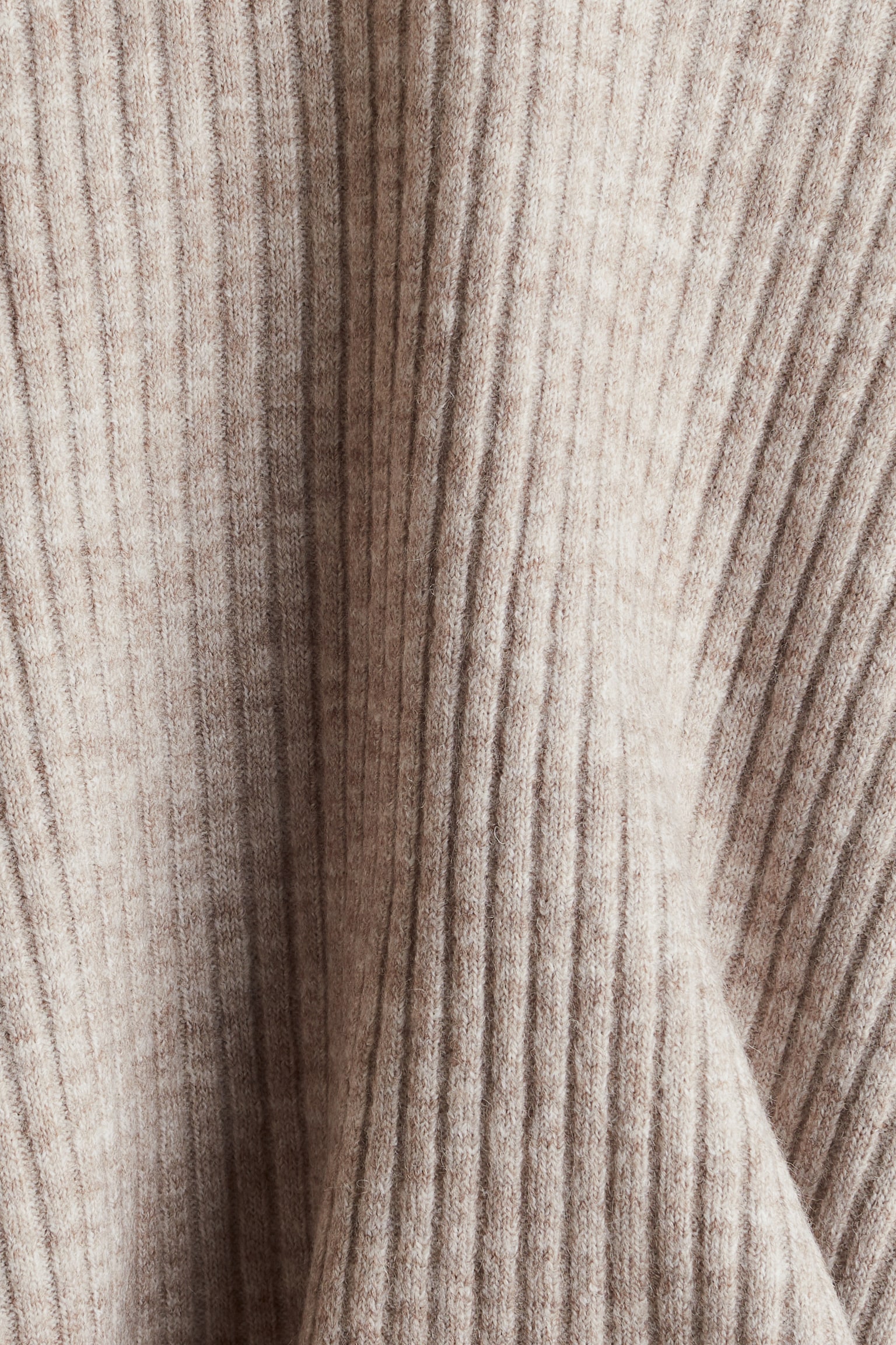 Oversized polo-neck jumper - Light beige marl/Dark grey marl/Cream/Light beige marl/Striped/Natural white/Striped - 3