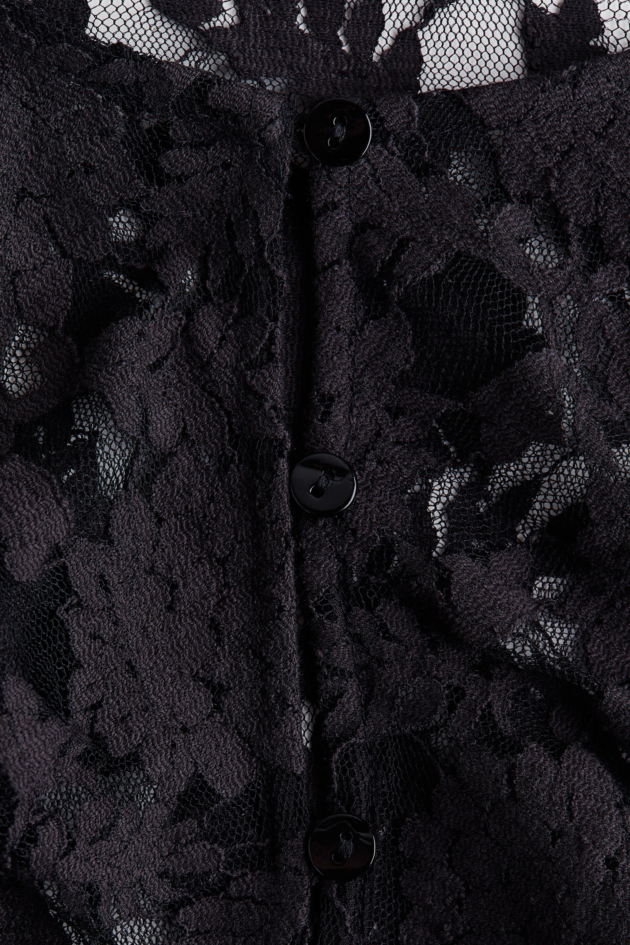 Ruffle-Trimmed Lace Blouse