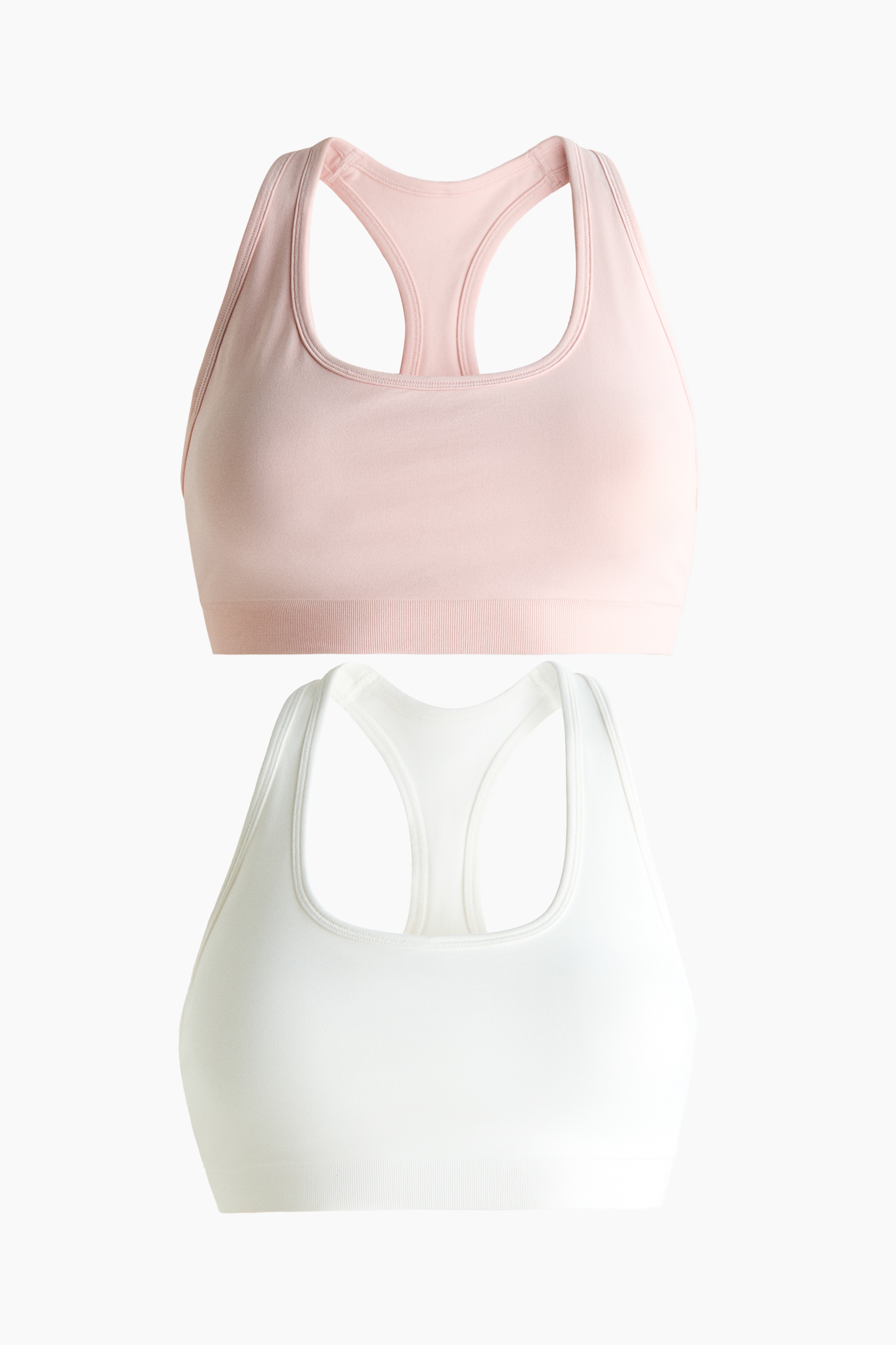 H & M - 2er-Pack Seamless Sport-BHs mit DryMove - Rosa - Sportswear