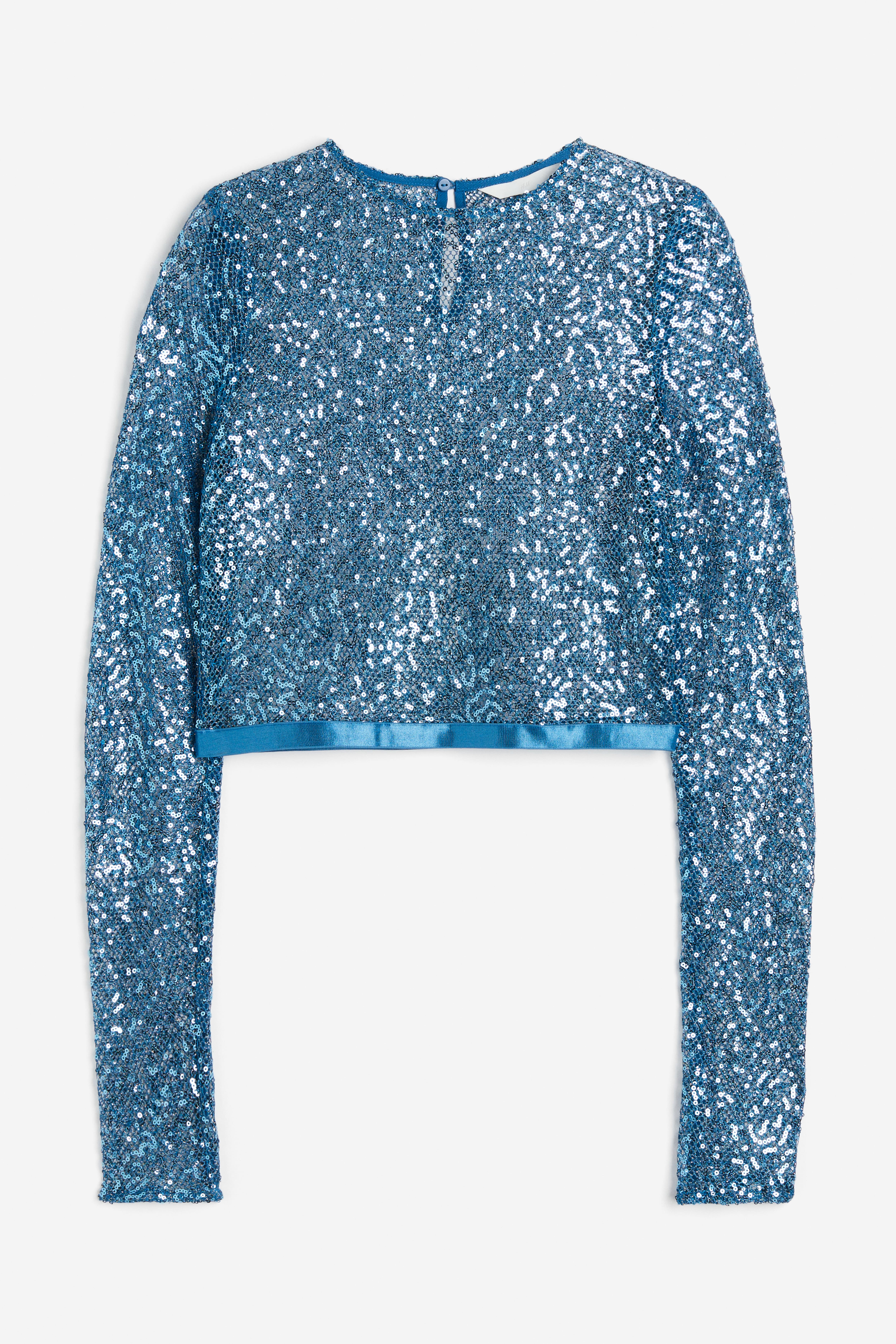 Sequin crop top long sleeve on sale