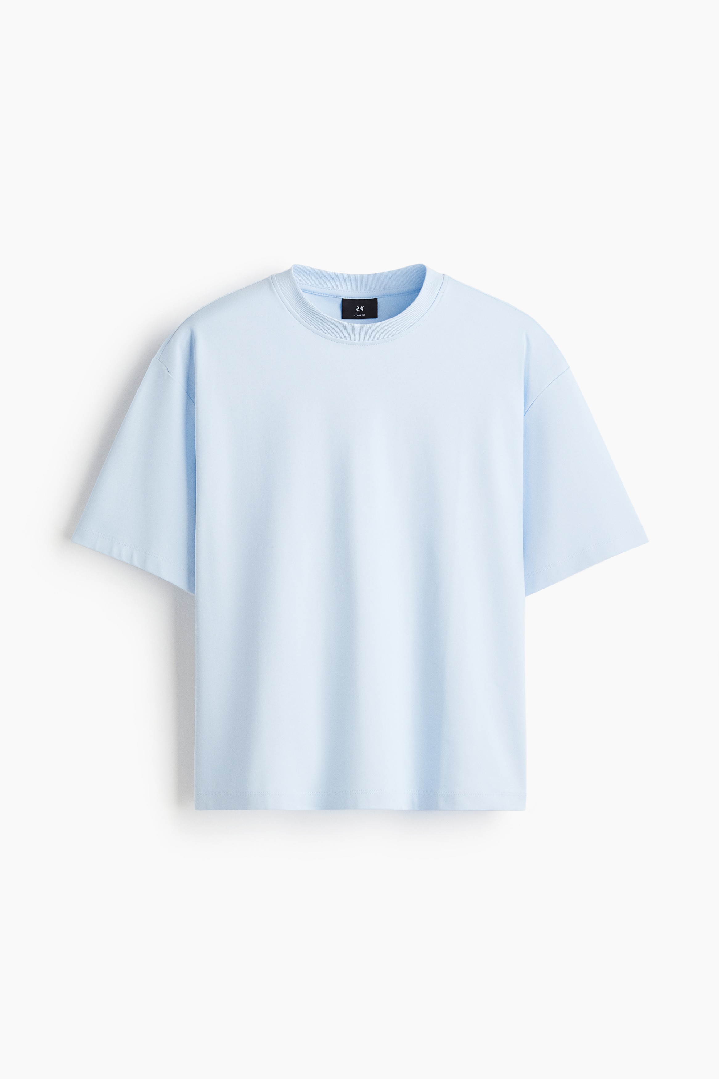Loose Fit Boxy-style T-shirt - Light blue/Black/White