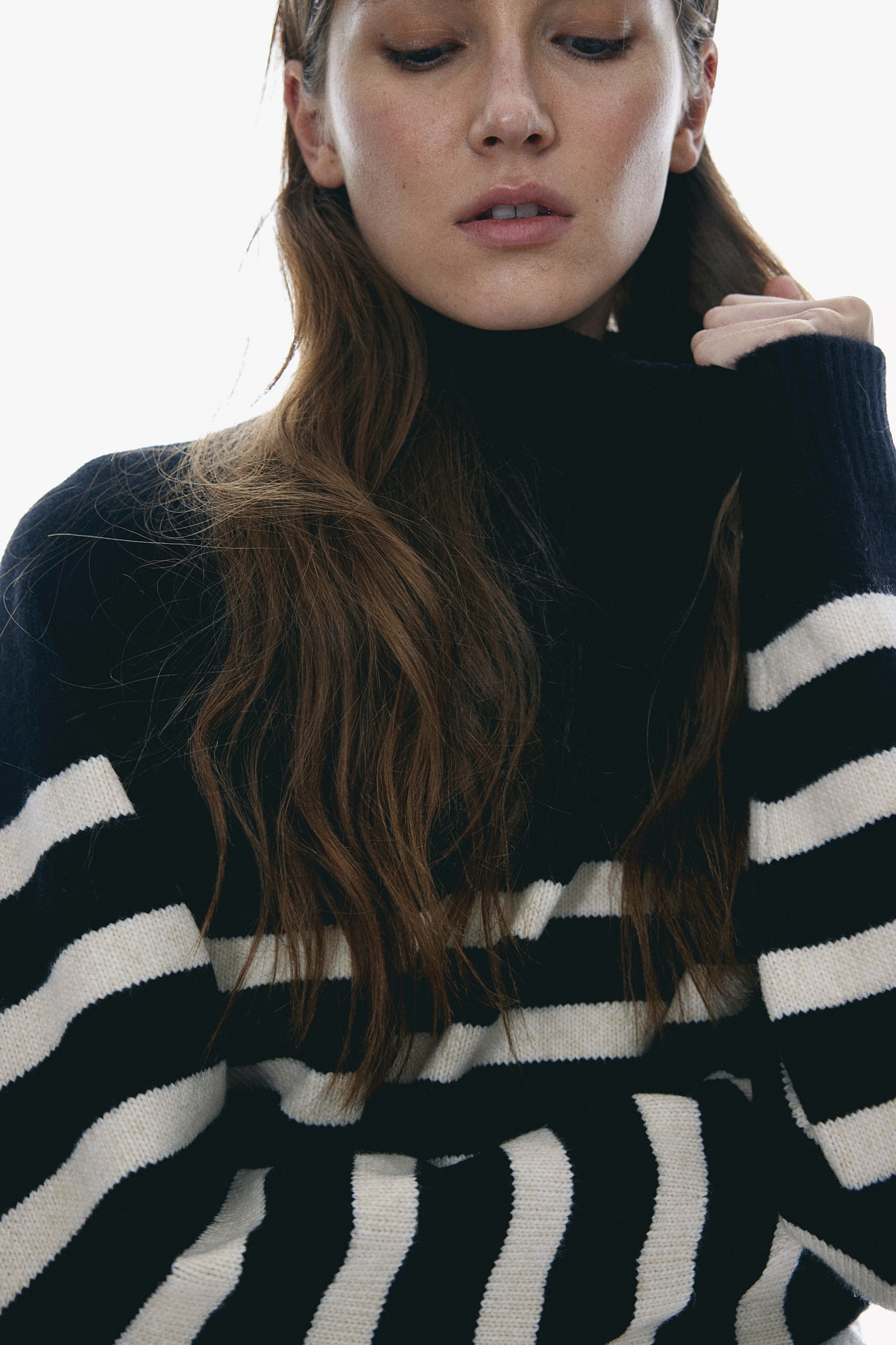 Turtleneck jumper - Black/Striped/Dark brown/Grey/Striped - 5