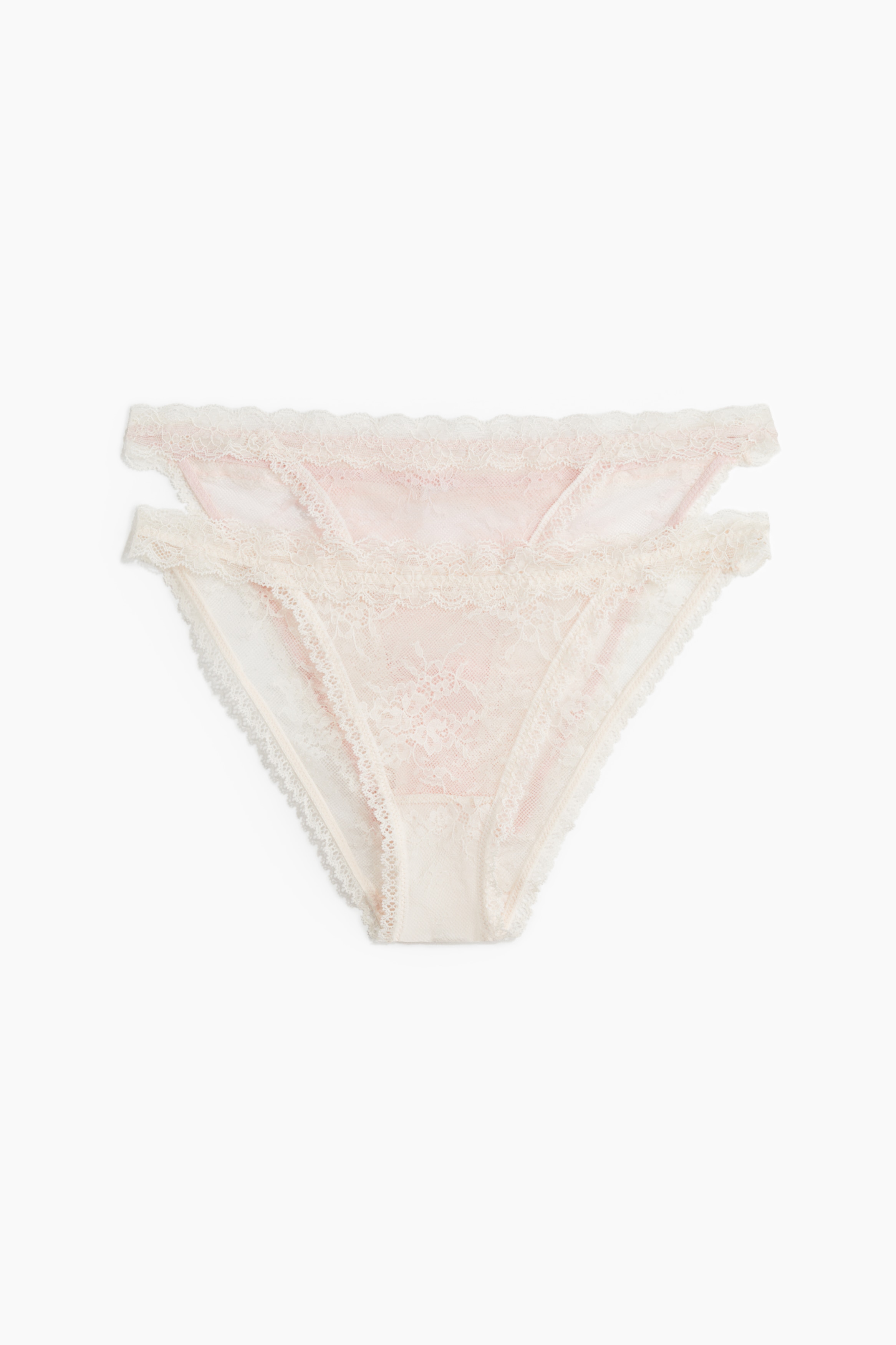 2 kpl pitsisiä tanga-alushousuja - Puuteriroosa