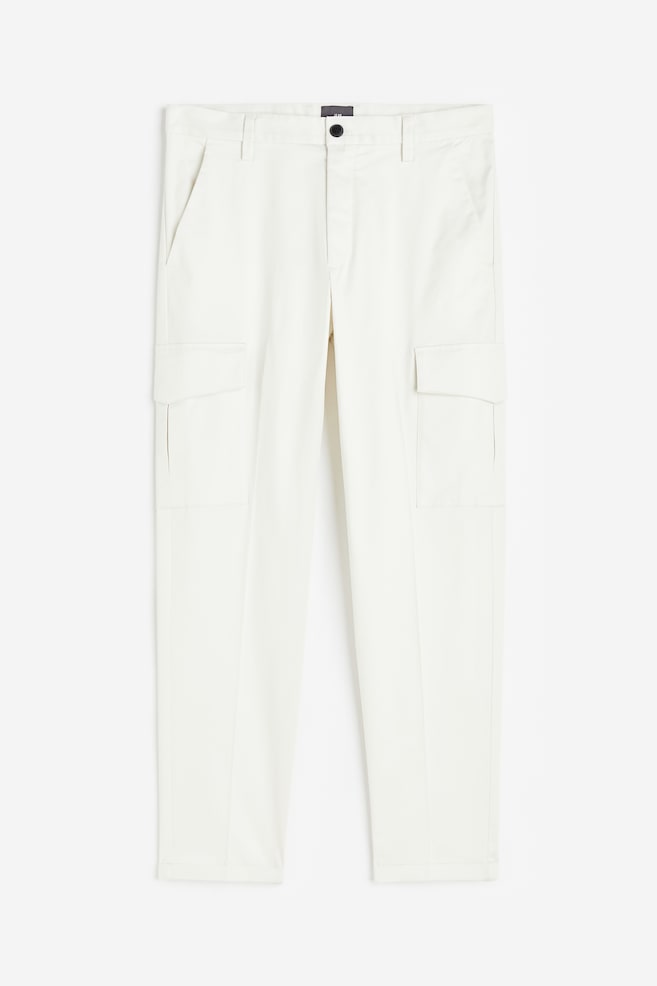 Slim Fit Cargo trousers - White - 1
