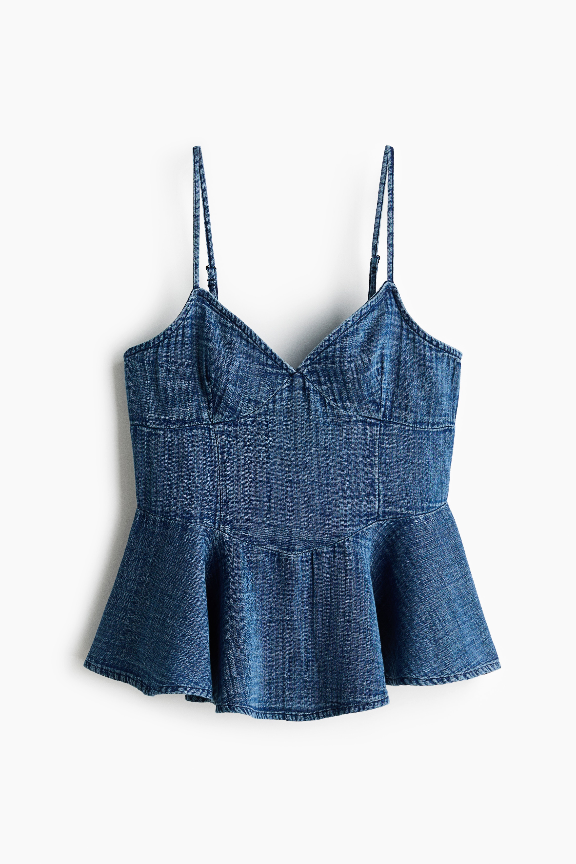 Denim peplum top - Denim blue