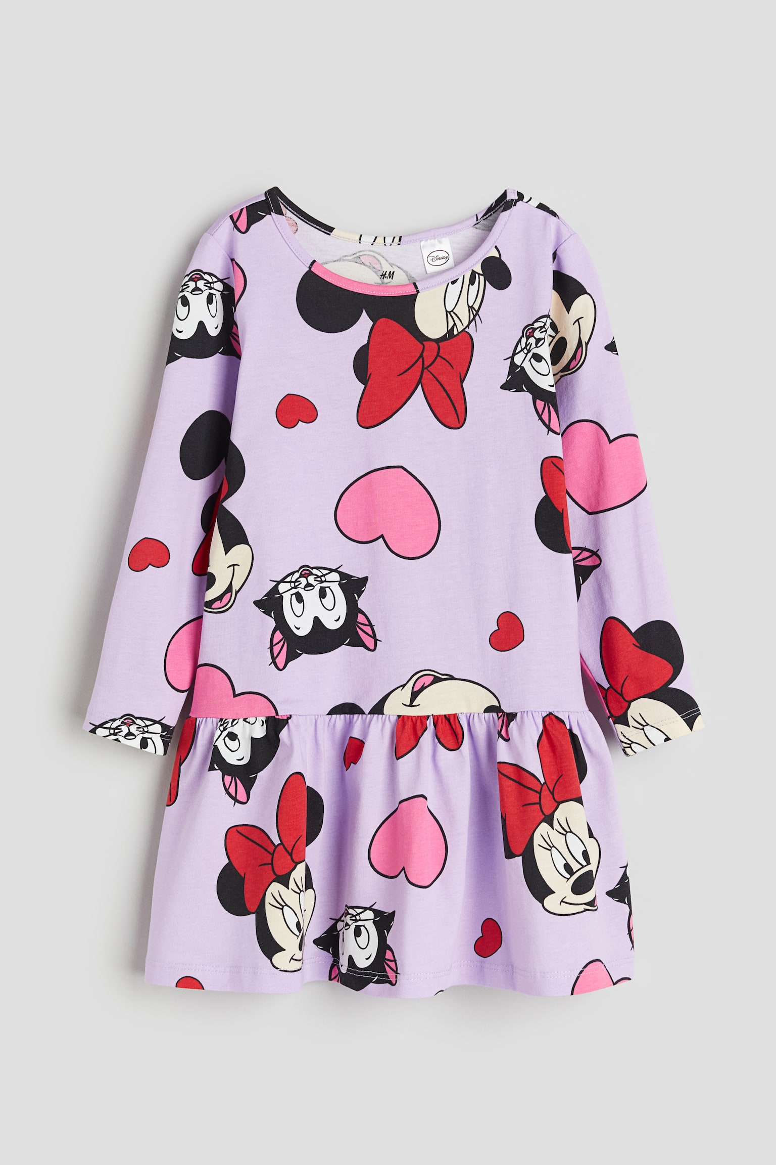 Pattern Cotton Dress - Light purple/Minnie Mouse/Dark grey/Minnie Mouse/Light pink/Minnie Mouse/Light blue/Frozen - 1