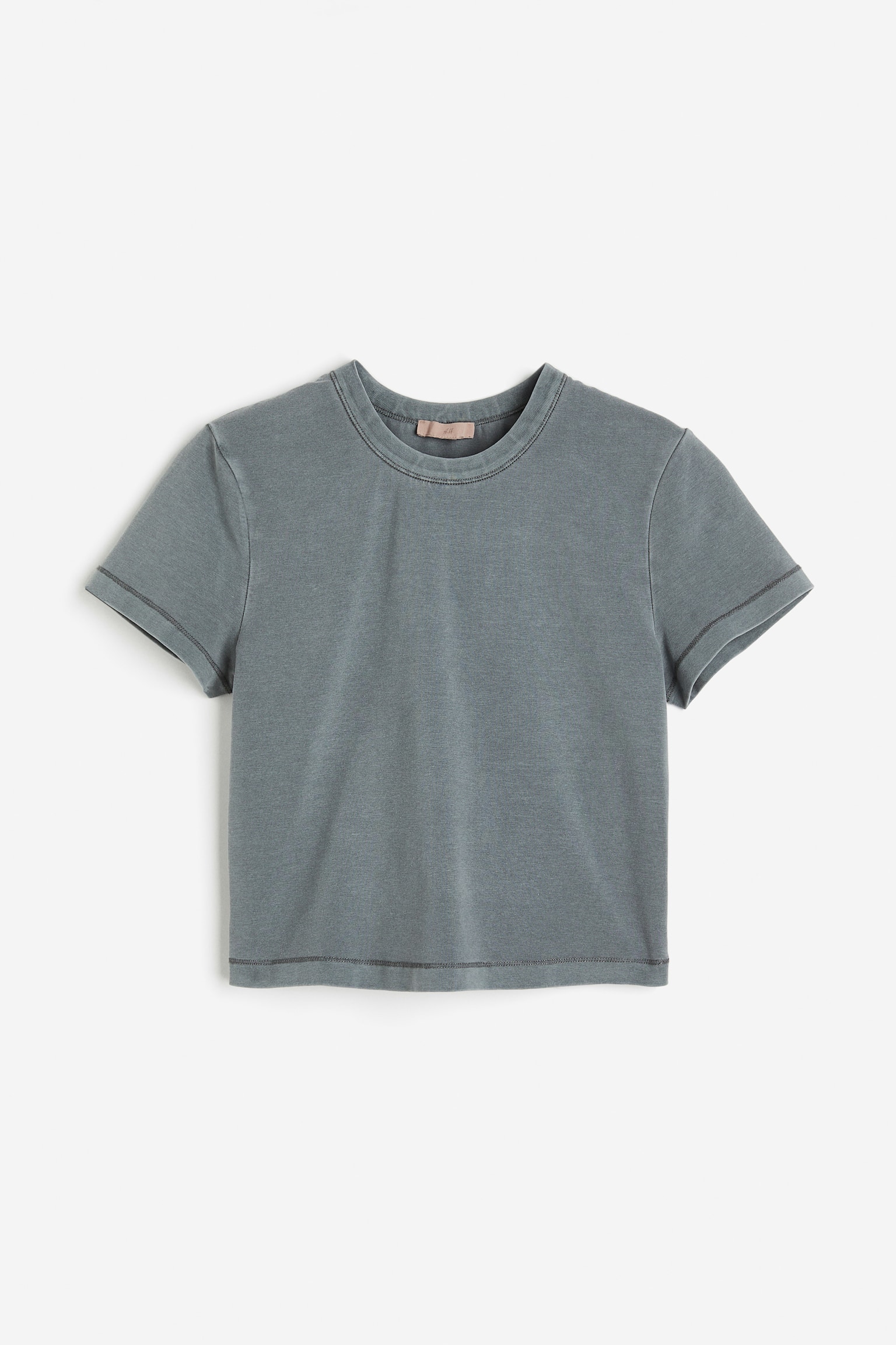 Washed-look loungewear T-shirt - Grey marl/Black - 1