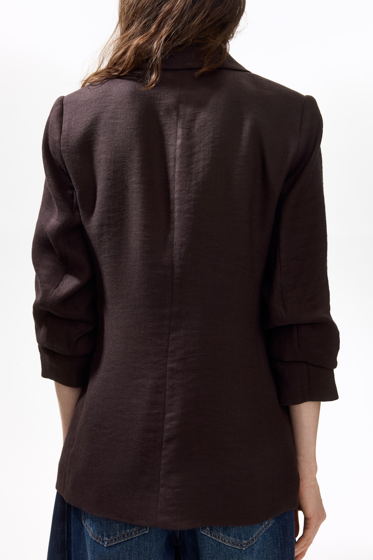 Blazer avec manches froncées - Marron foncé/Rouge rouille/Crème - 5