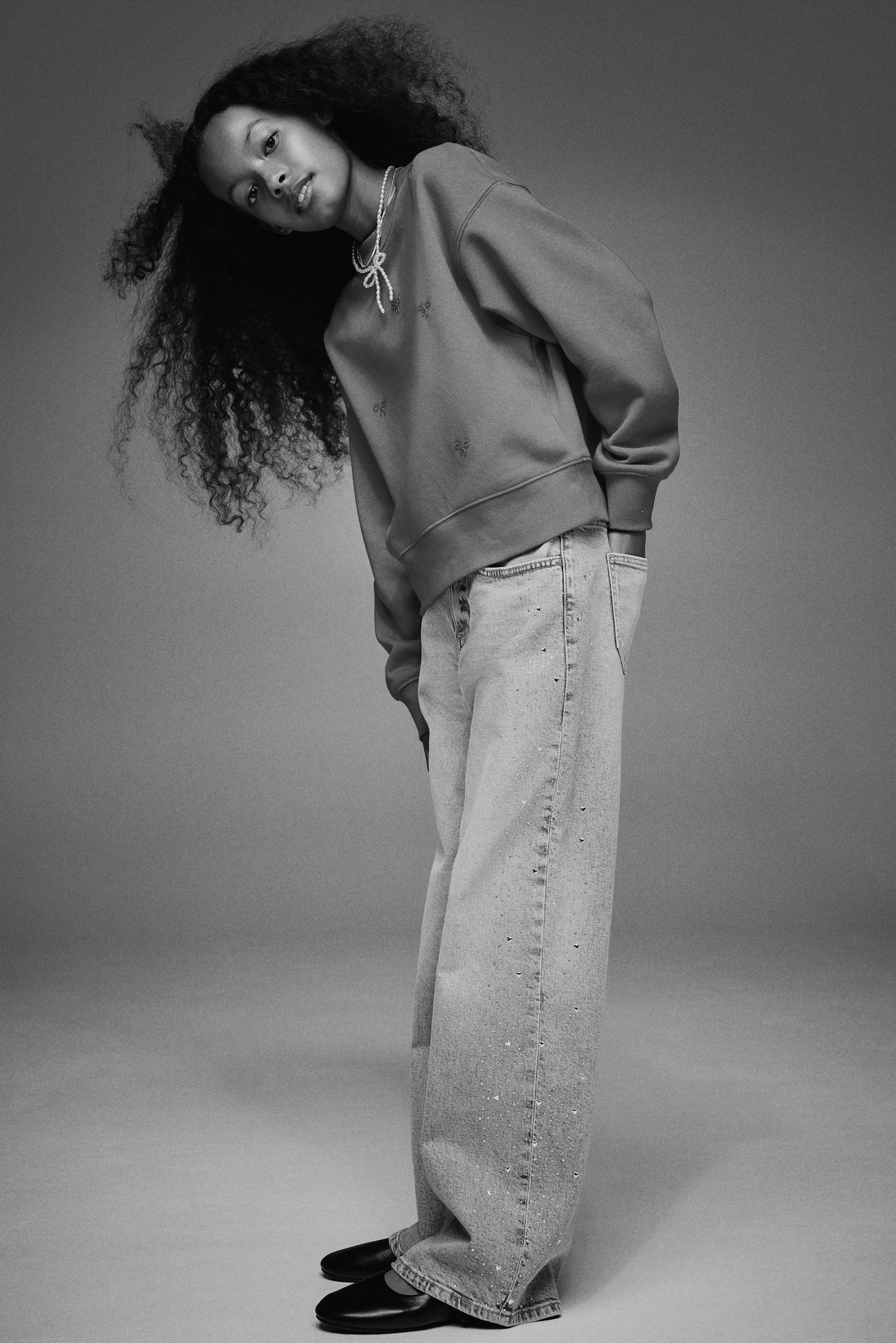 Chandail ornementé - Rouge/boucles/Gris clair chiné/boucles/Gris foncé/strass/Gris clair chiné/Soho - 3