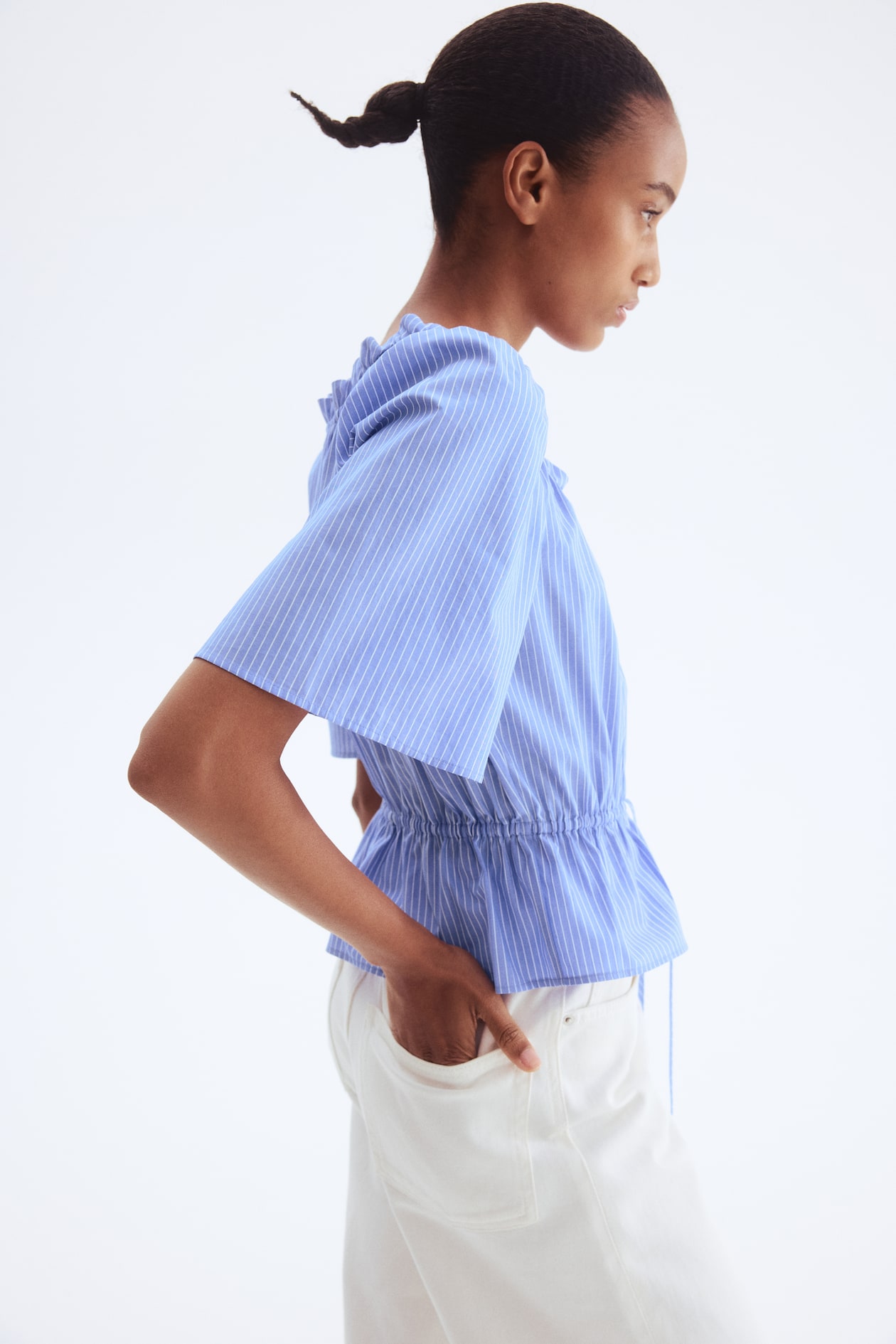 Ruffle-Trimmed Cotton Blouse - image 2