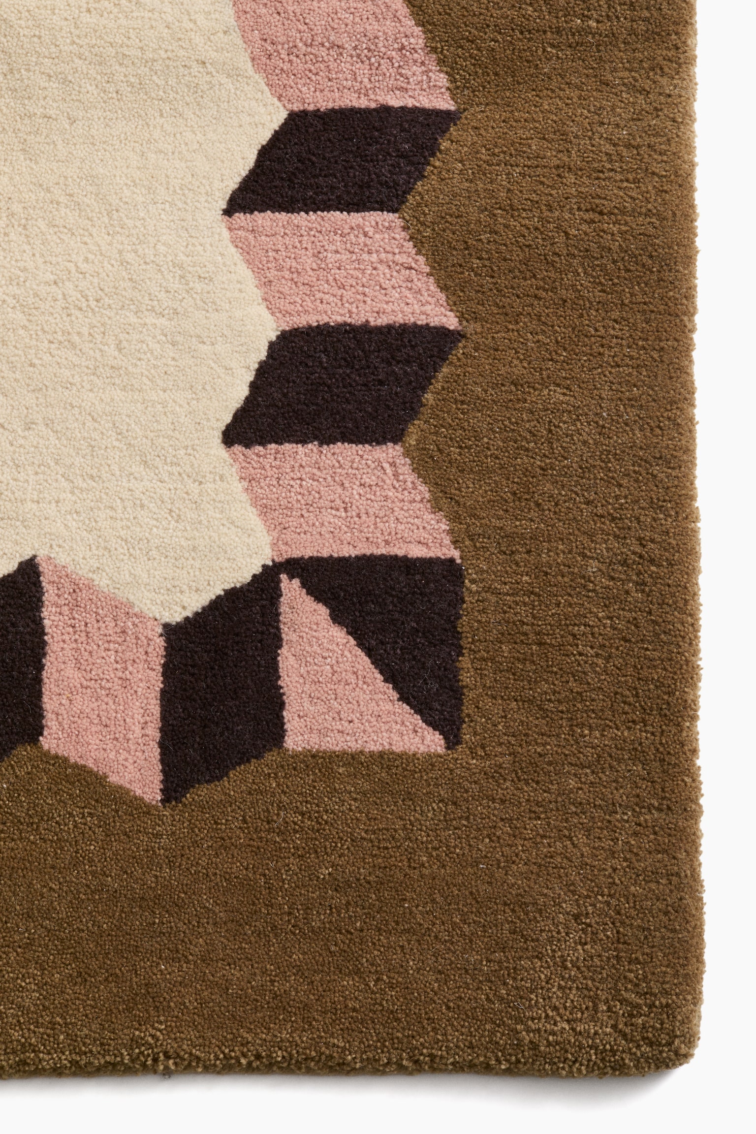 Tufted wool rug - Light beige/Dusty pink - 4