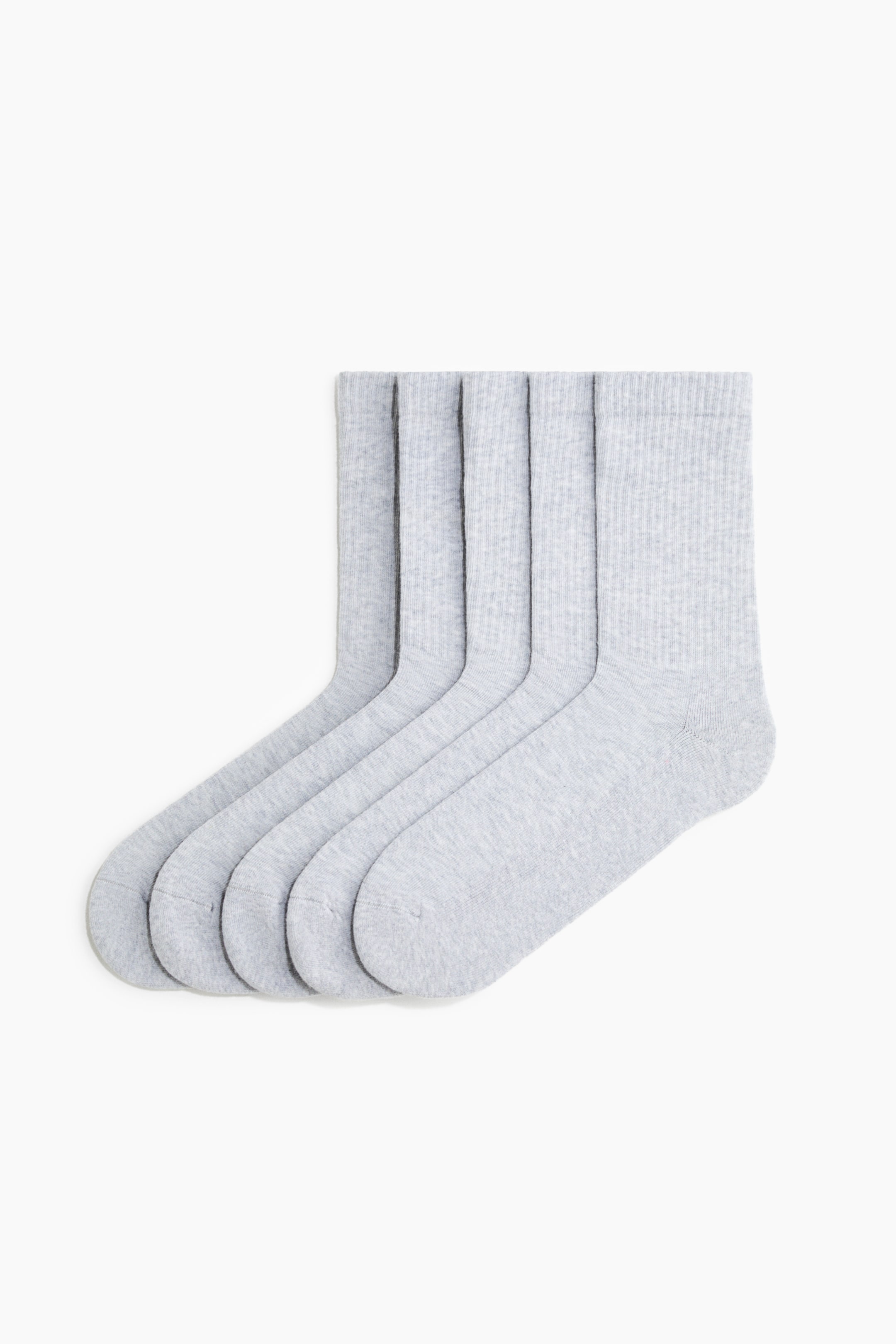 View larger image: 5-pack socks with Lycra® - Light grey marl - Men | H&M 1