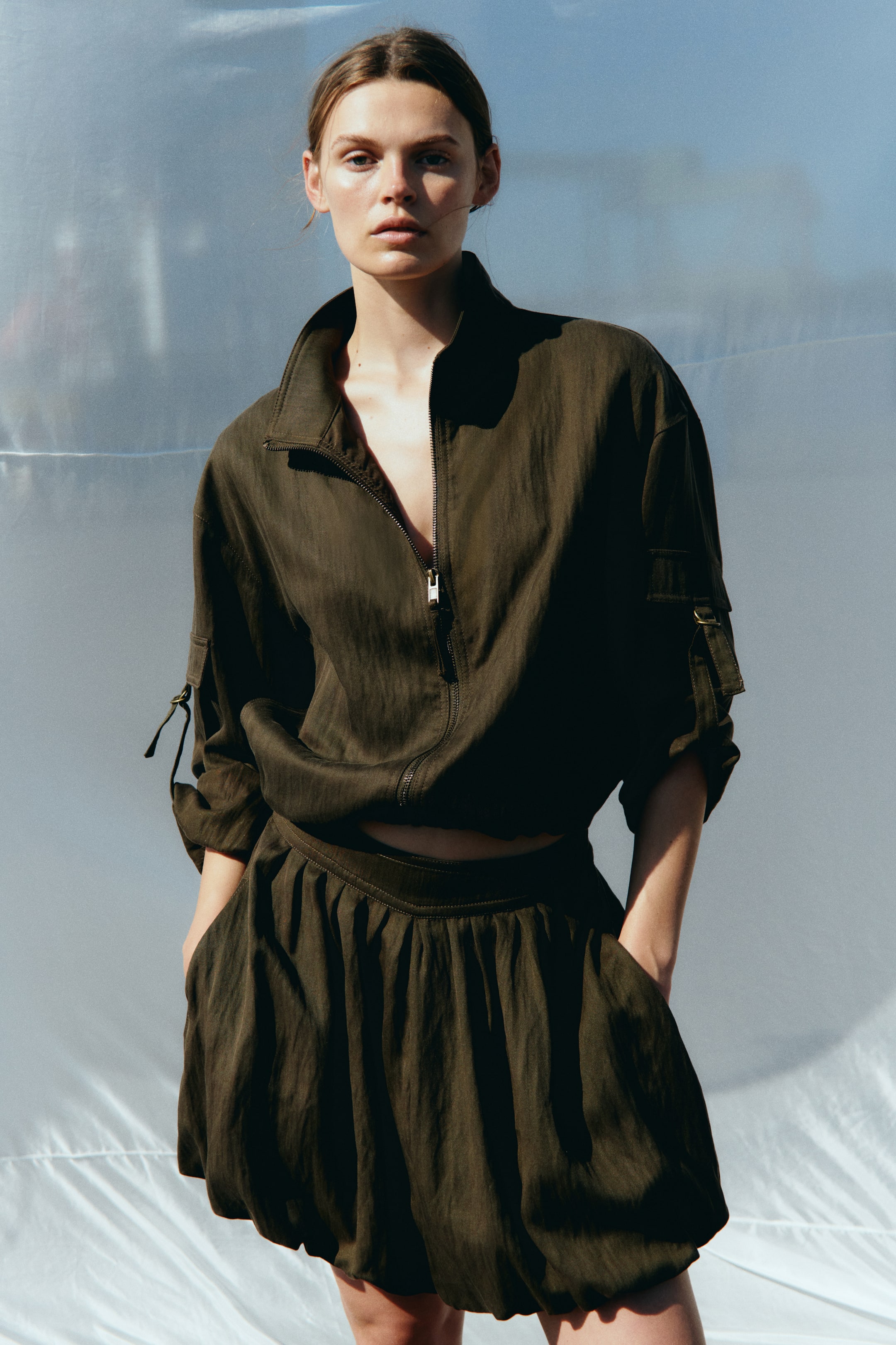 Veste grande taille en sergé