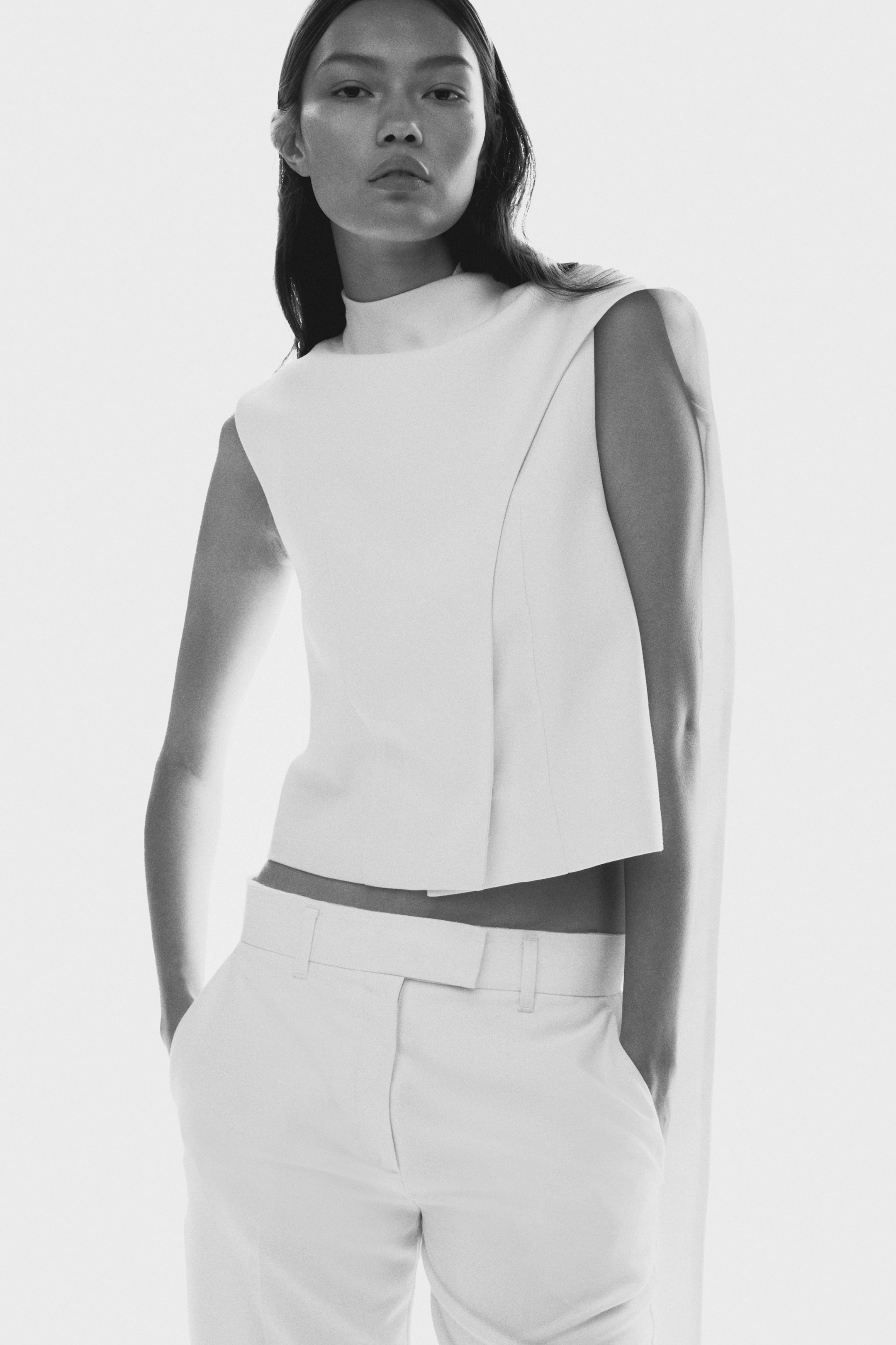 View larger image: Scarf-Detail Top - White - Ladies | H&M US 2