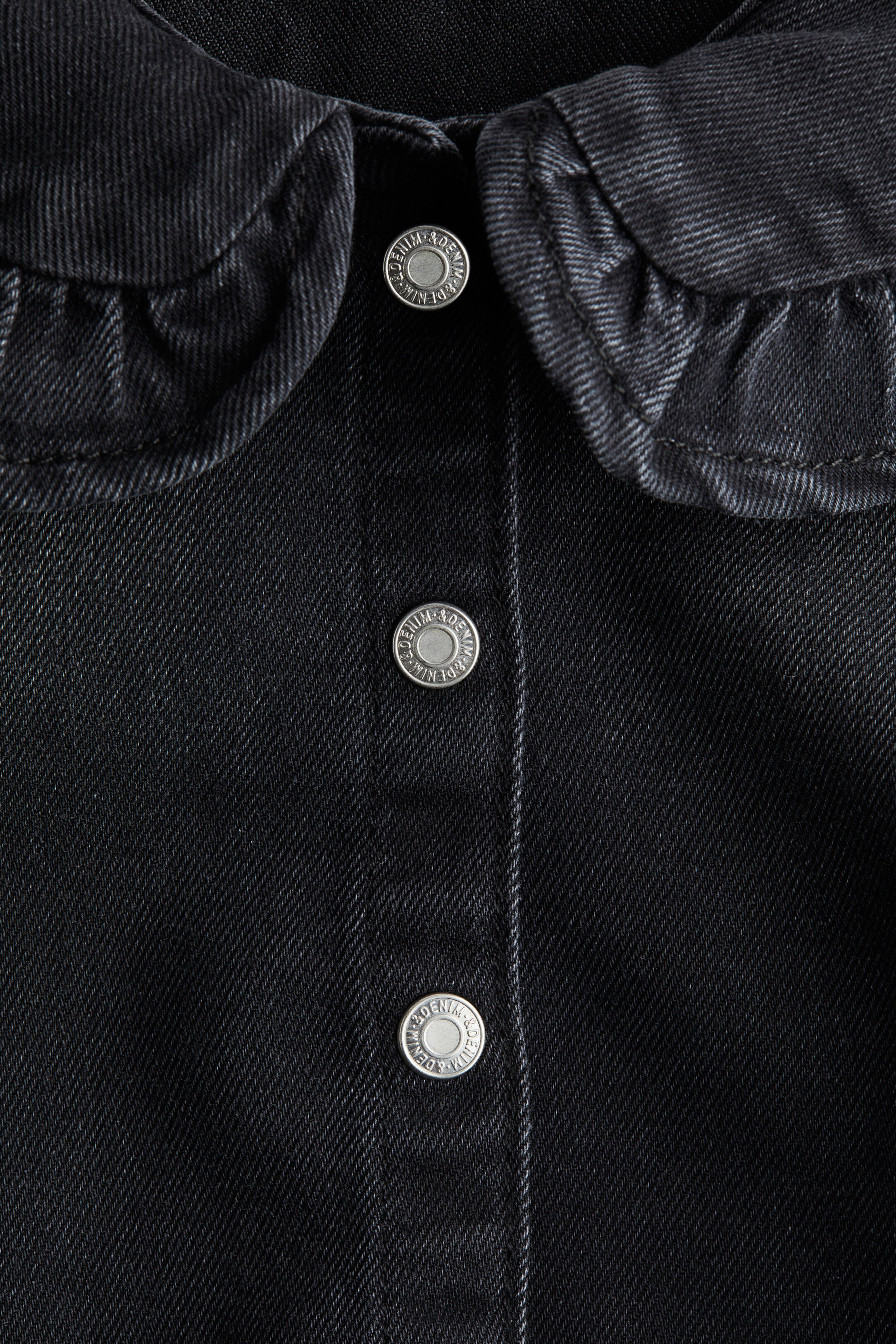 Denim Blouse with Collar