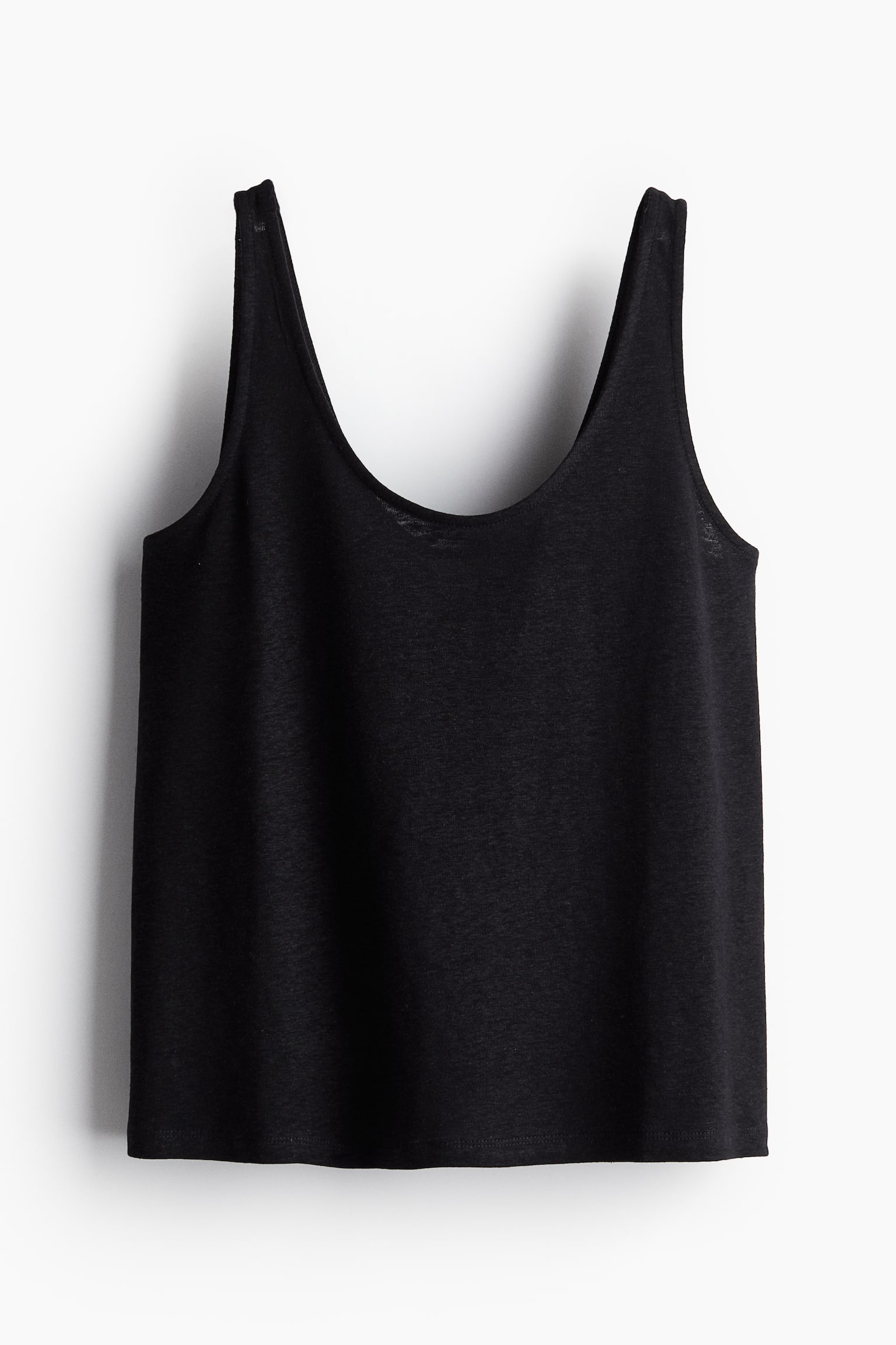 Linen Blend Tank - Black/White - 2