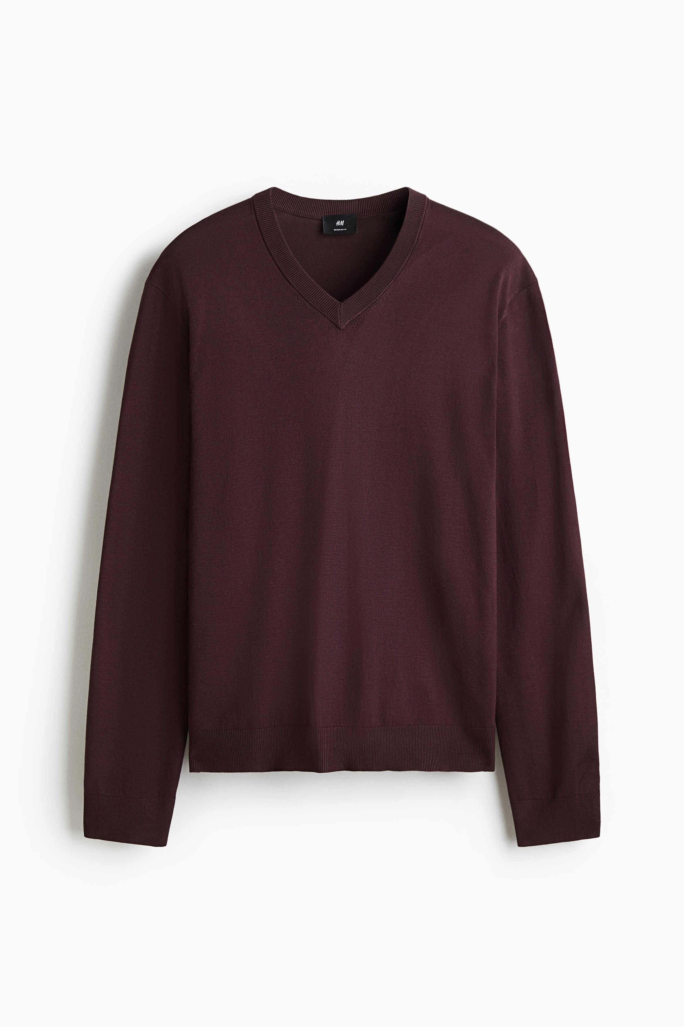 Regular Fit Fine-knit jumper - Dark plum purple/Dark beige/Dark grey/Black/Dark beige
