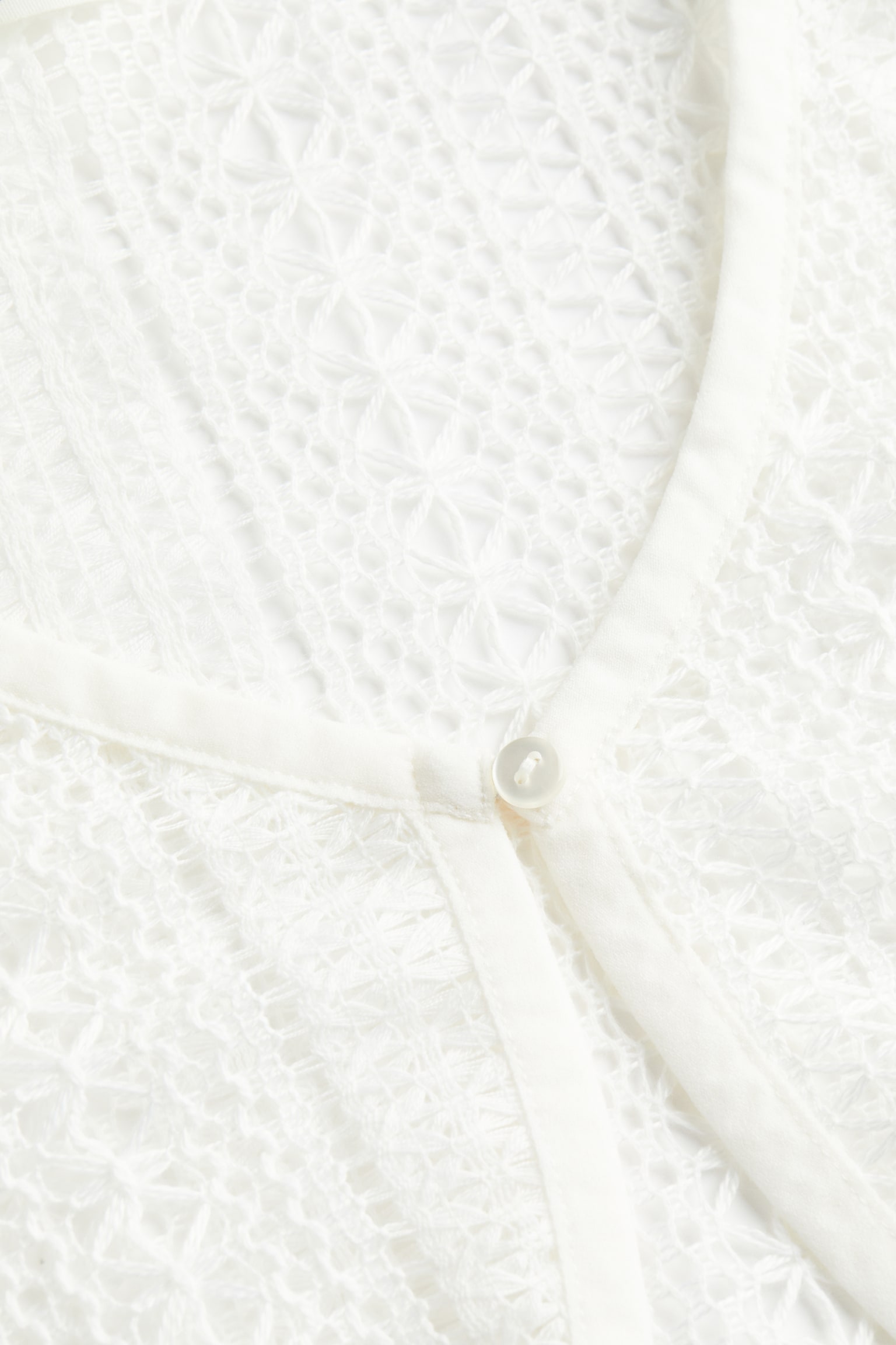 Crochet-look cardigan - White - 2