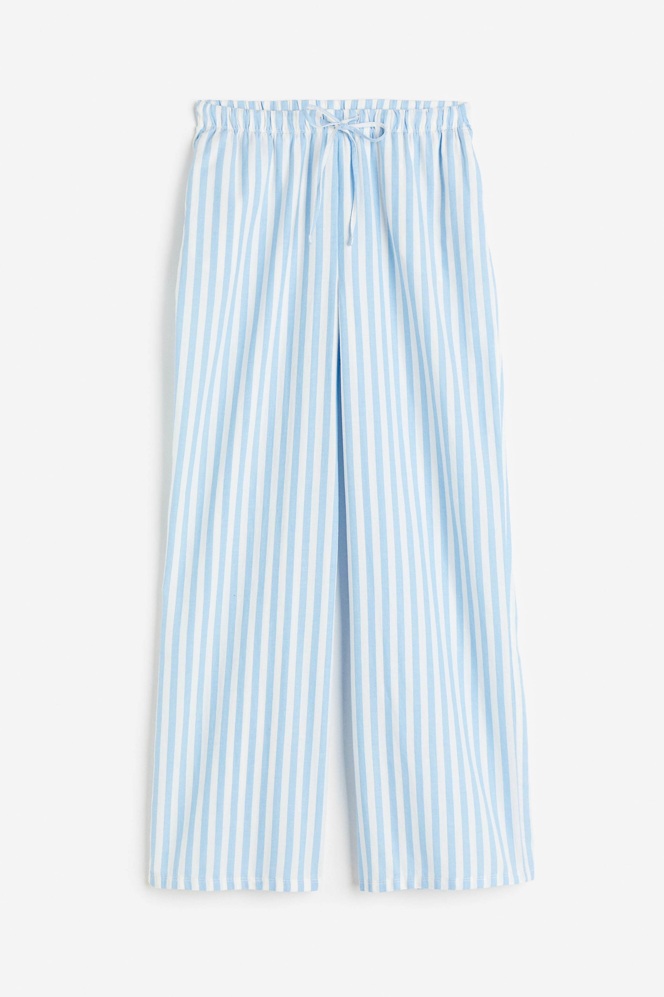 Twill pyjama bottoms - Regular waist - Long - Light blue/Striped ...