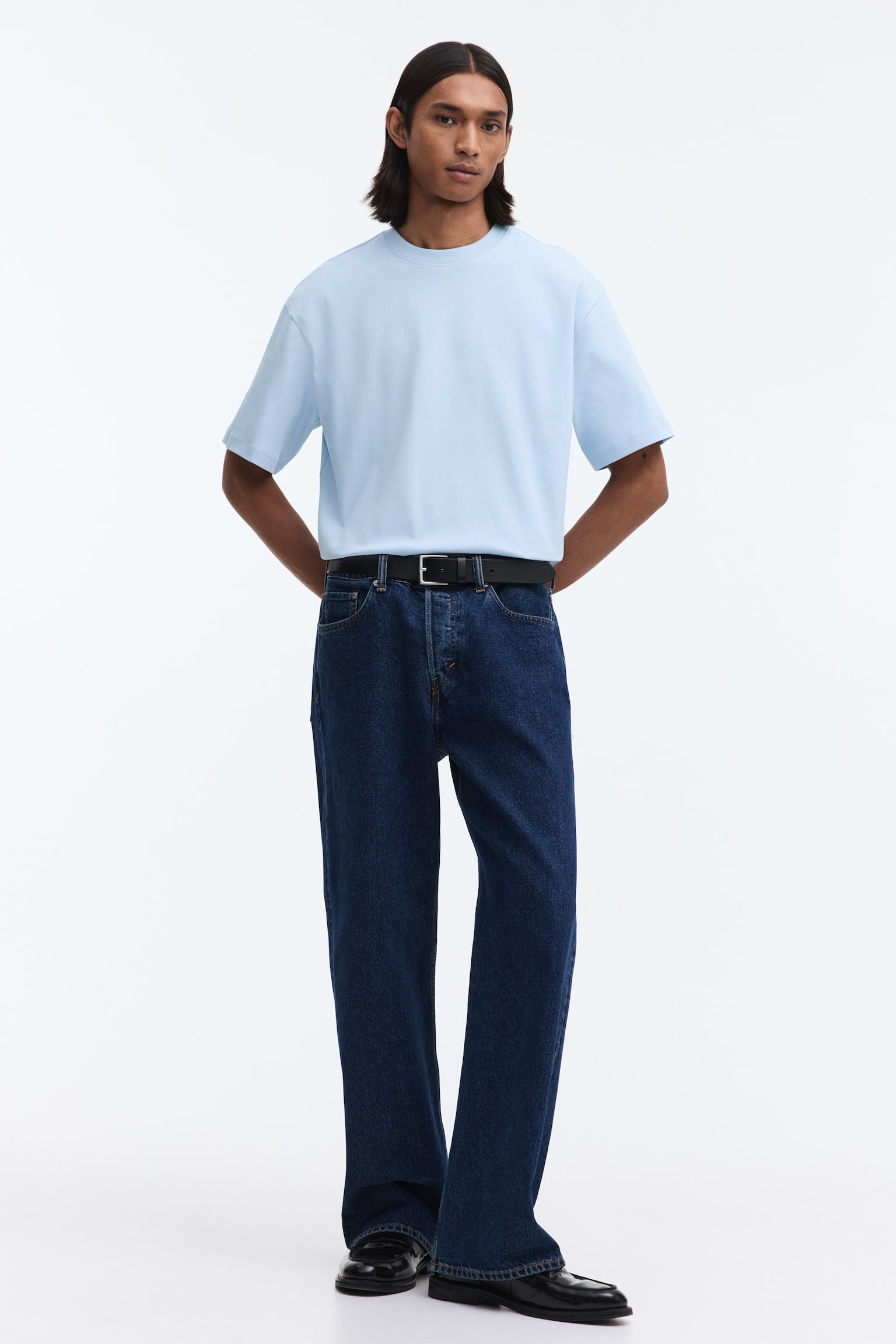 T-shirt Oversized Fit - Azzurro/Bianco/Nero/Viola scuro - 4