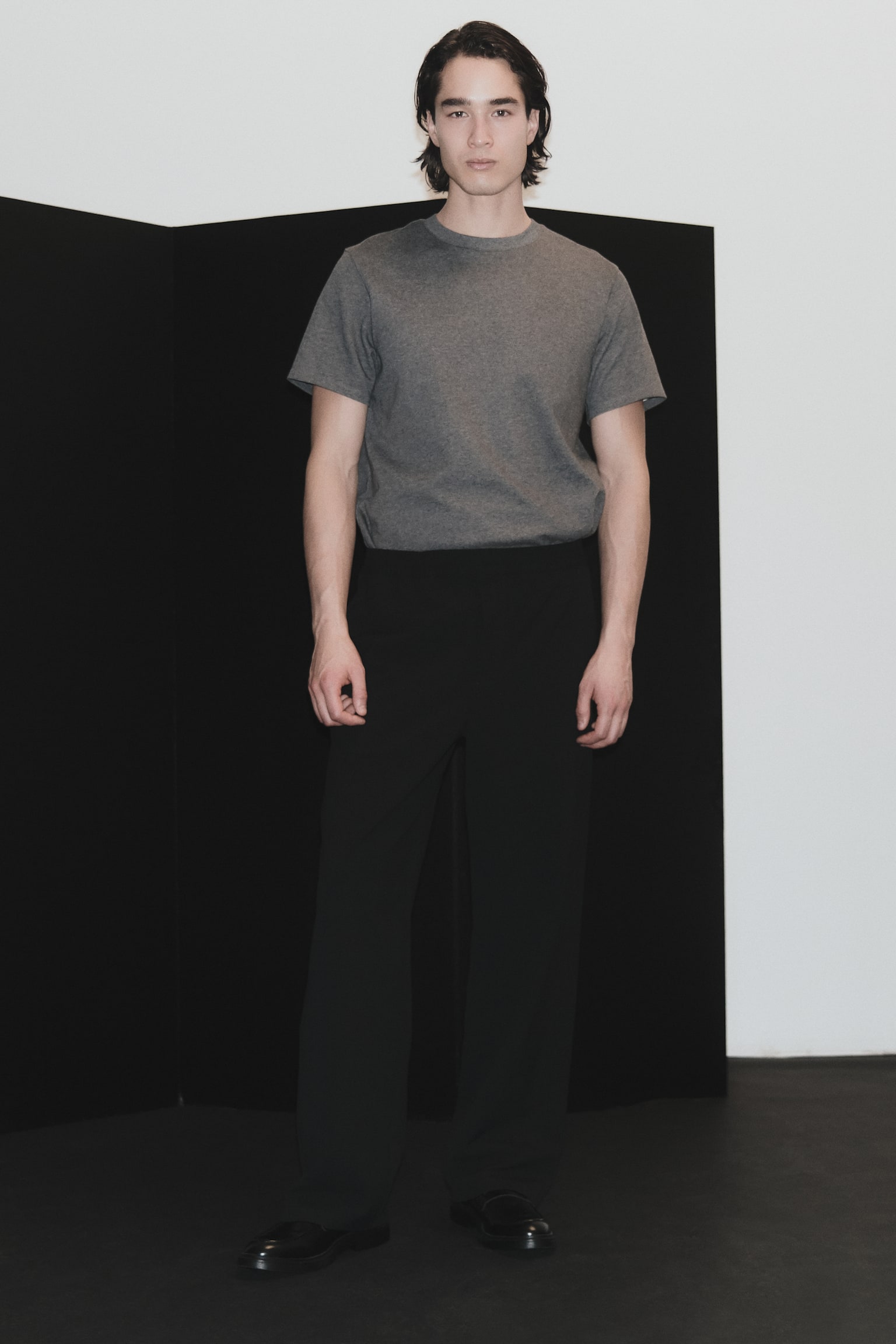 Four-way Stretch Wide Pull-on trousers - Black/Dark brown - 7