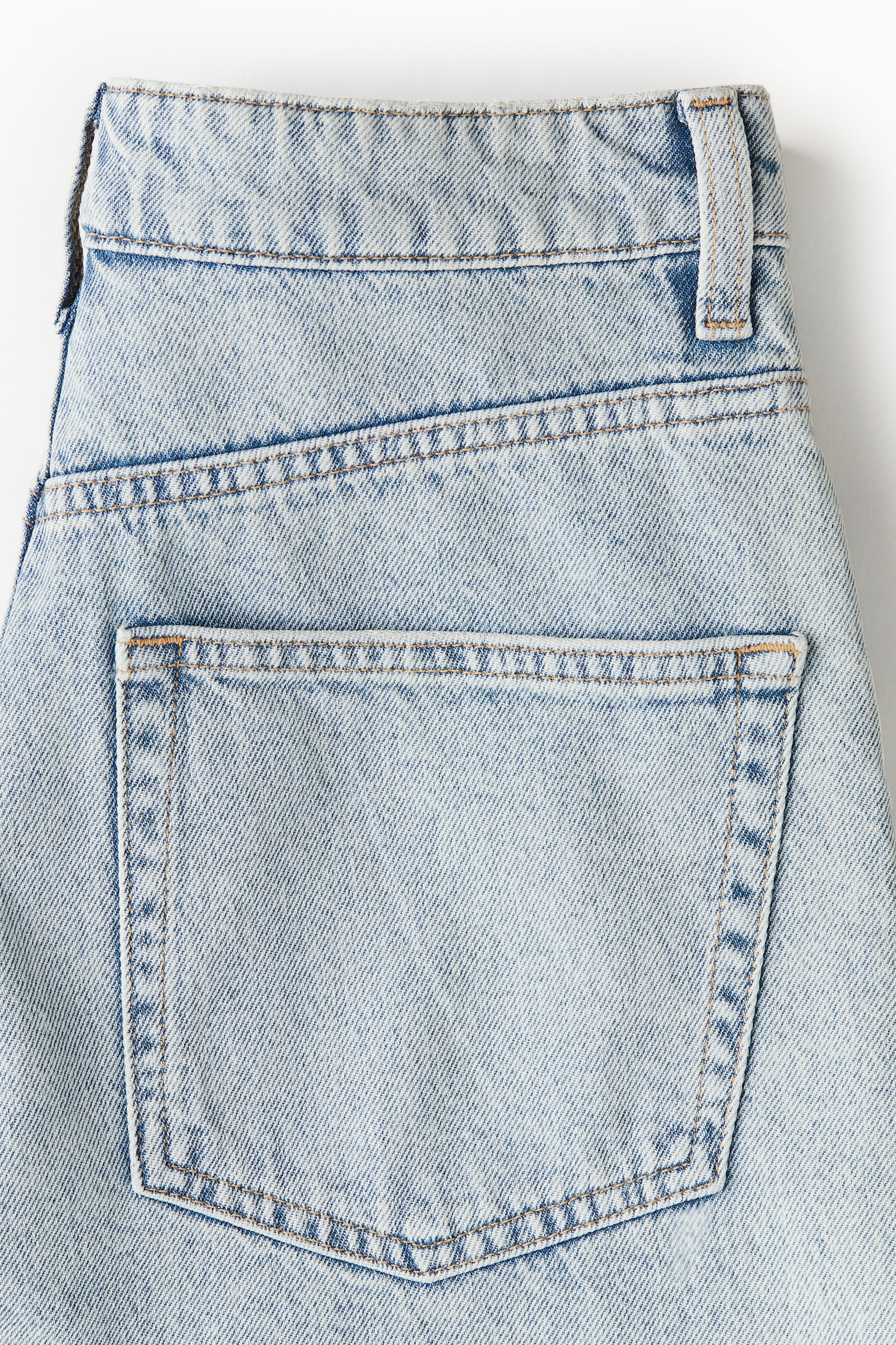 Mom High Denim shorts - Pale denim blue/Denim blue/Black - 4