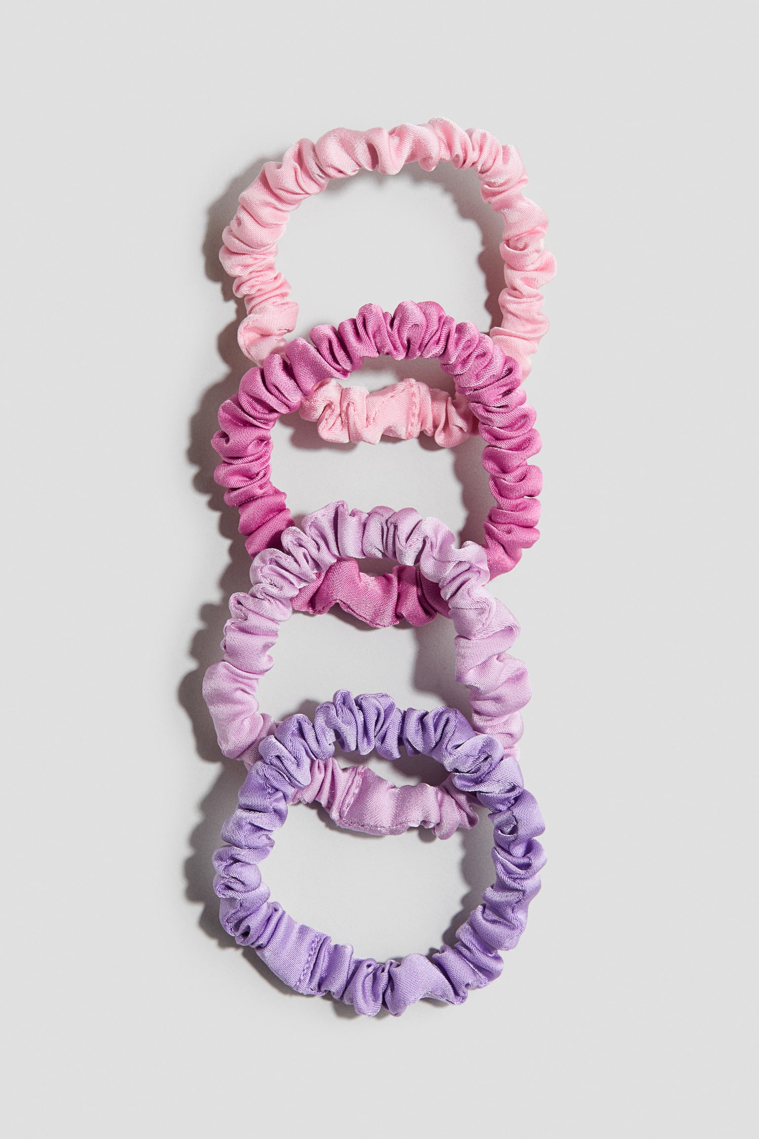 4-pack scrunchie - Light pink/Lilac/Klarblå/Ljusblå