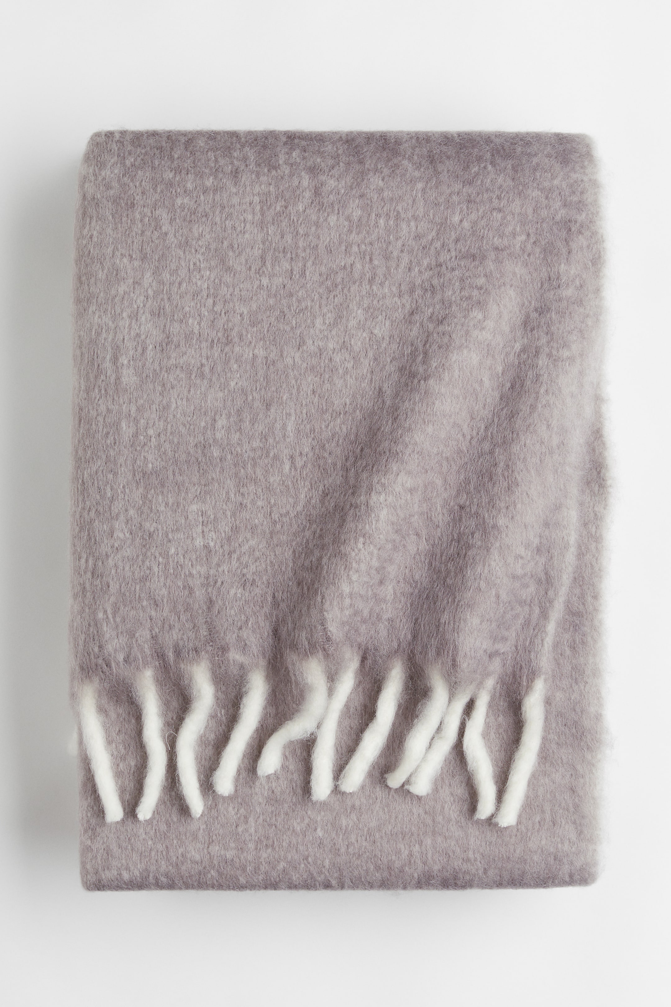 Soft wool-blend blanket - Grey marl - Home All | H&M GB