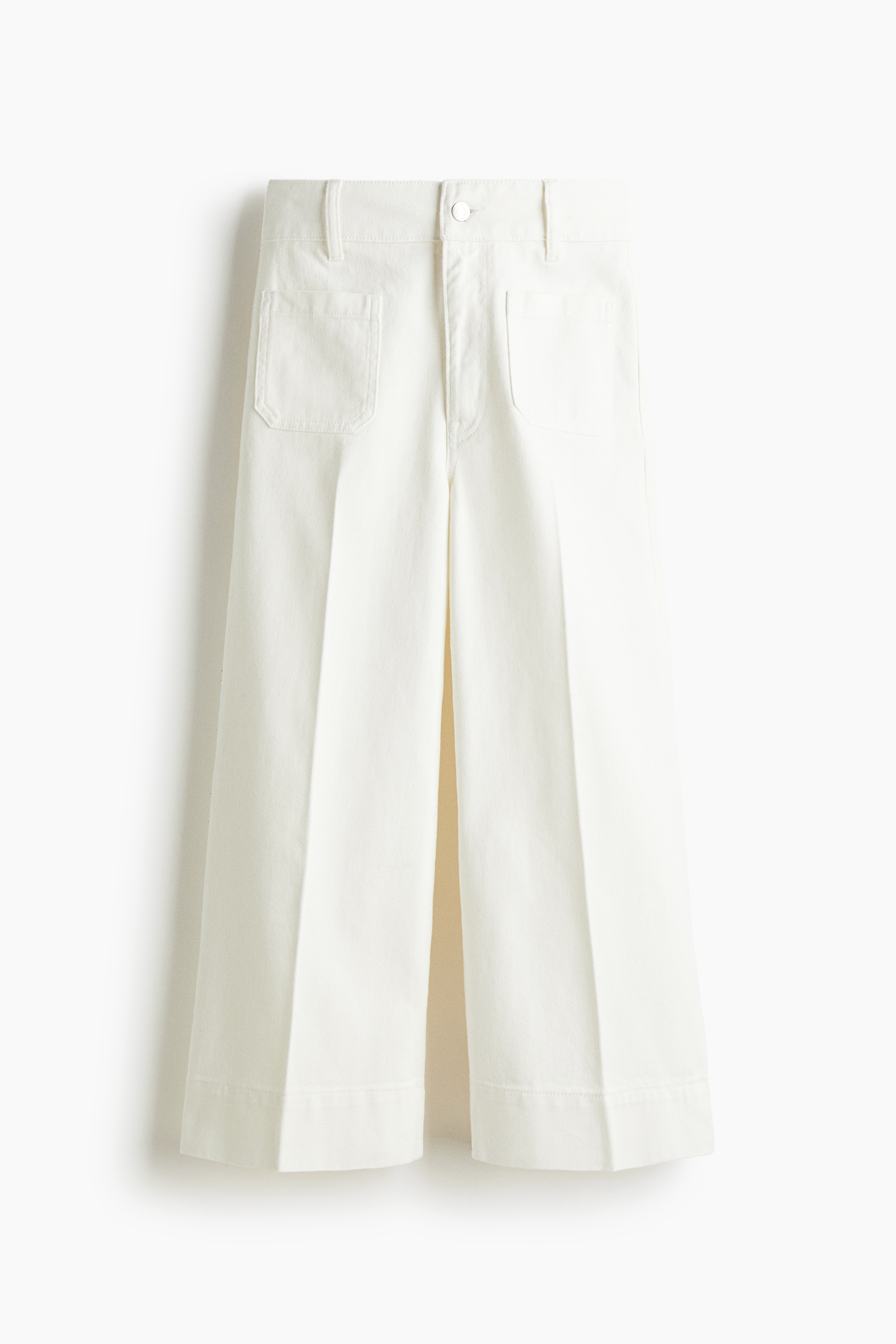 Jeans Wide High Ankle - Blanco