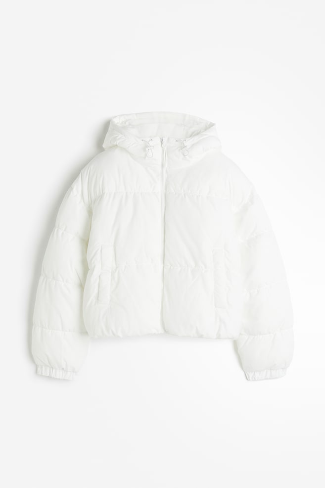 Hooded puffer jacket - White/Black - 2