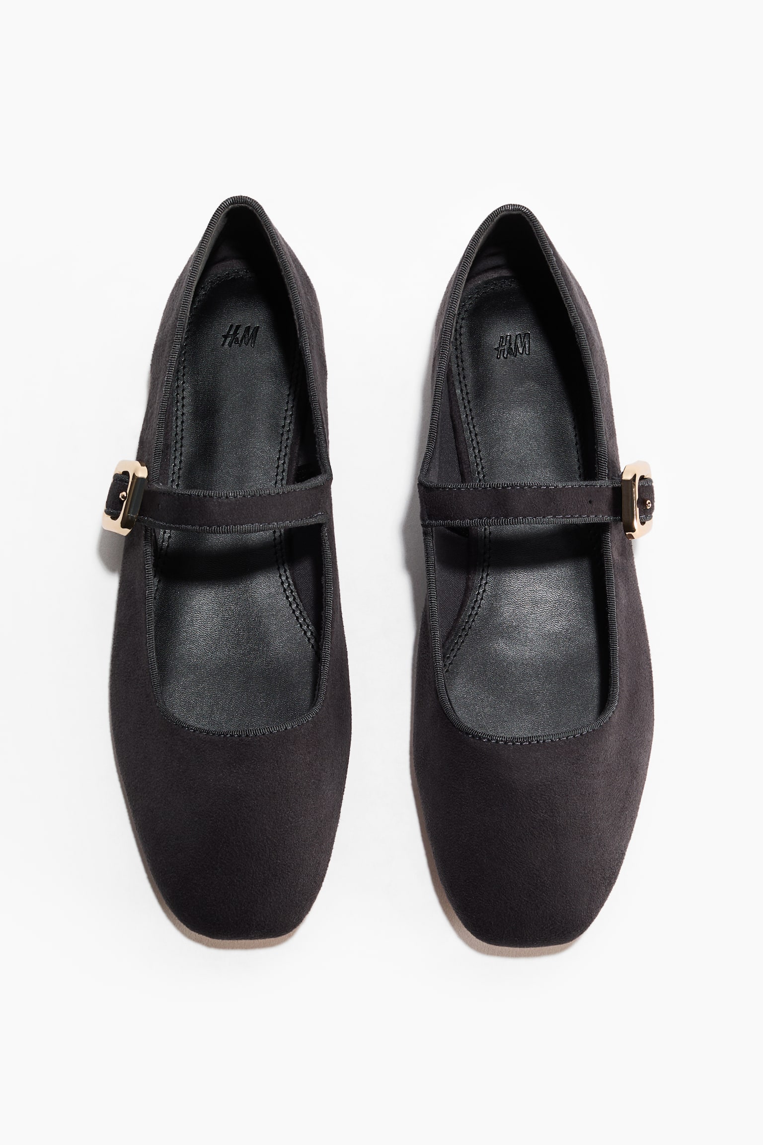 Женские балетки H&M Mary Jane, цвет: Тёмный серый — фото 4