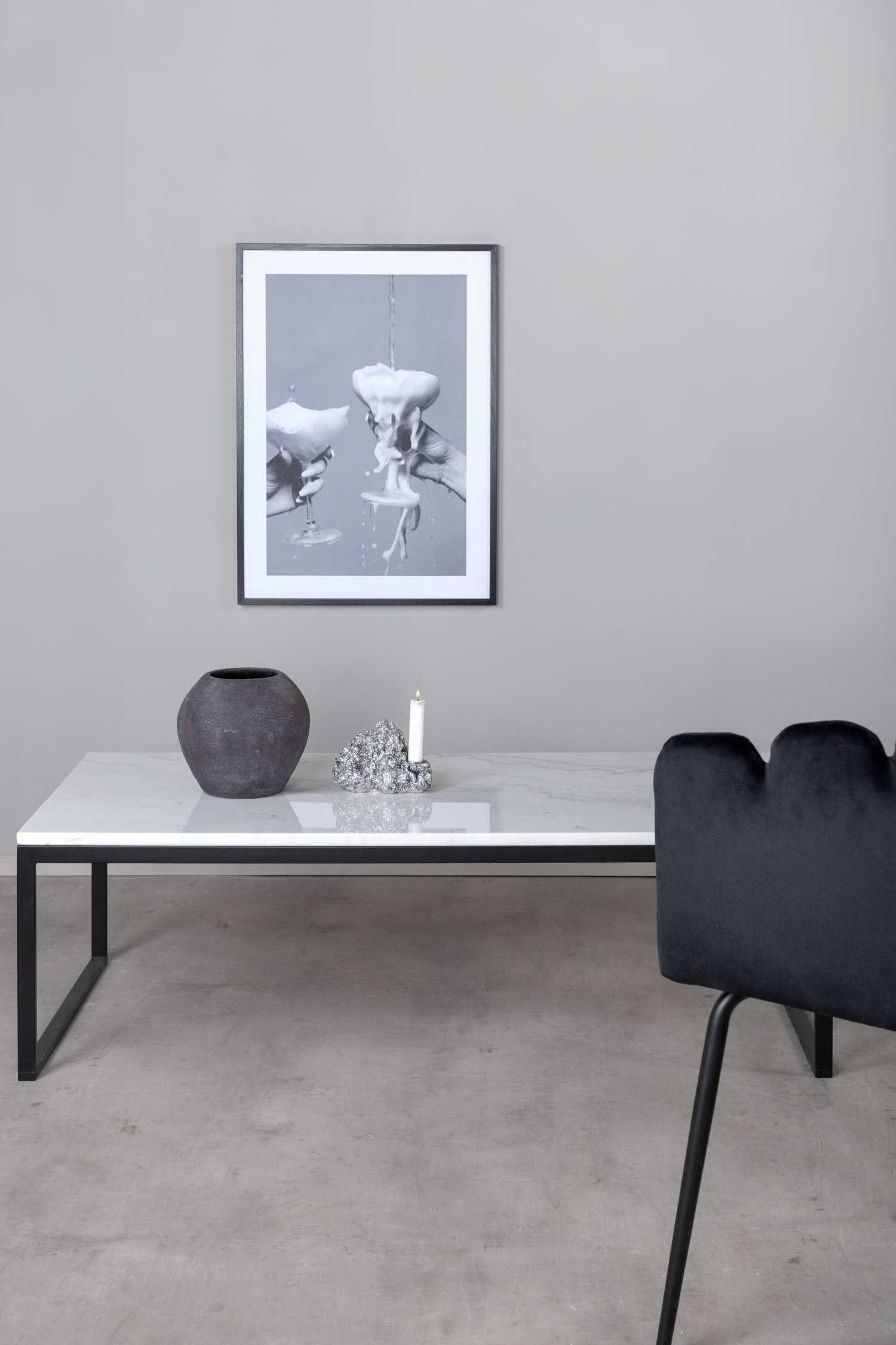 Estelle Sofa Table - Marble, White