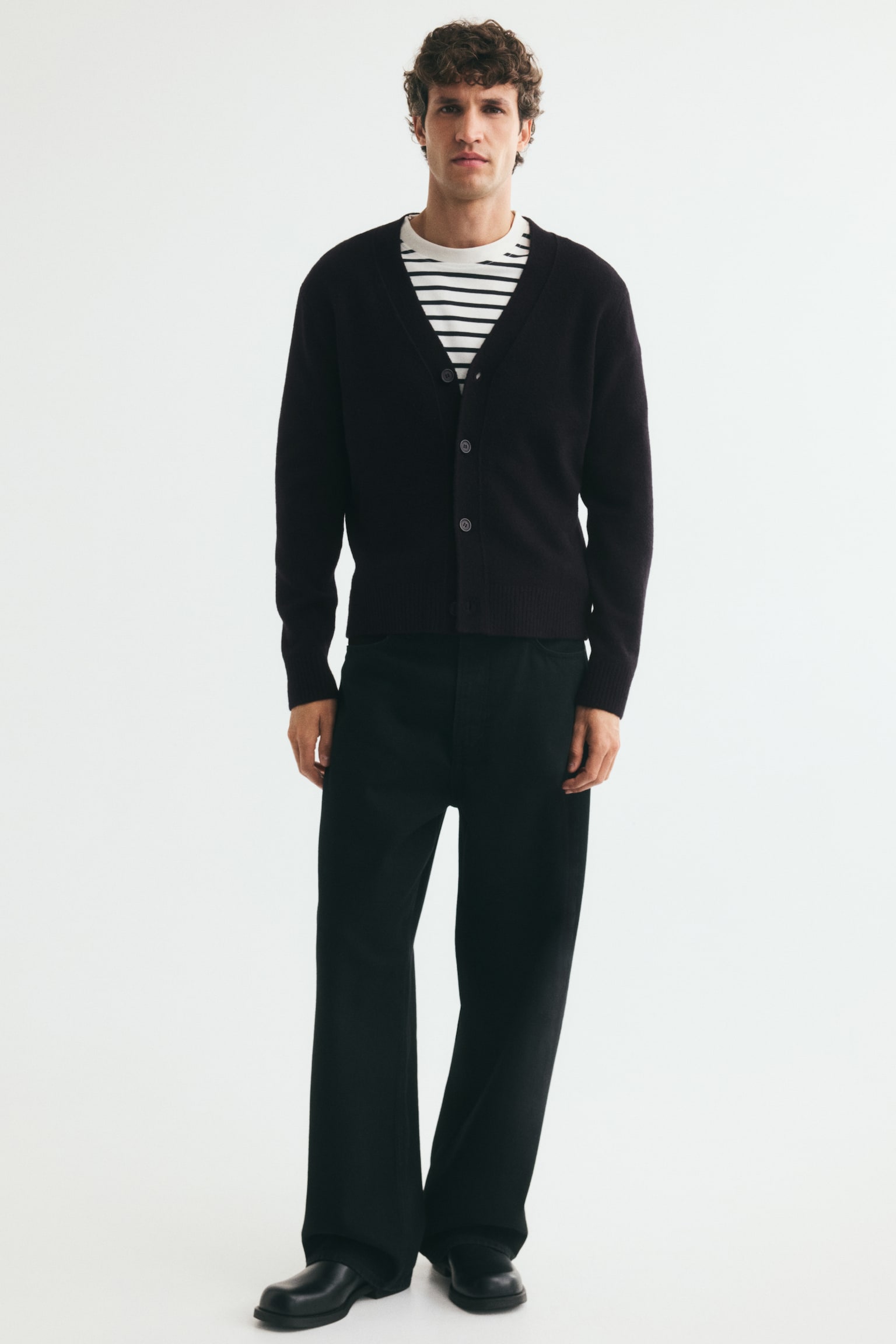 Мужской кардиган H&M Regular-Fit, цвет: Чёрный — фото 3