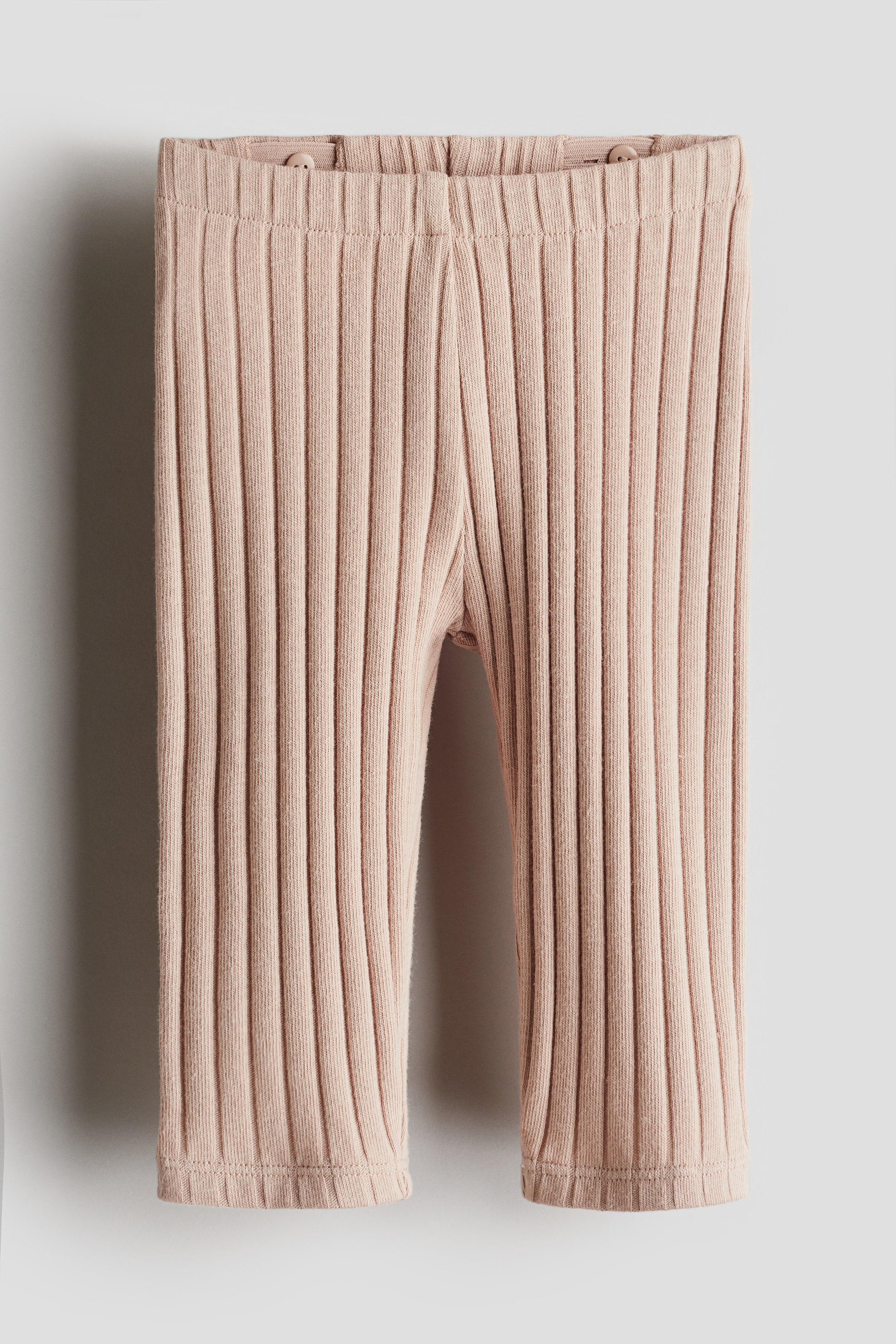 Wide-Ribbed Cotton Leggings