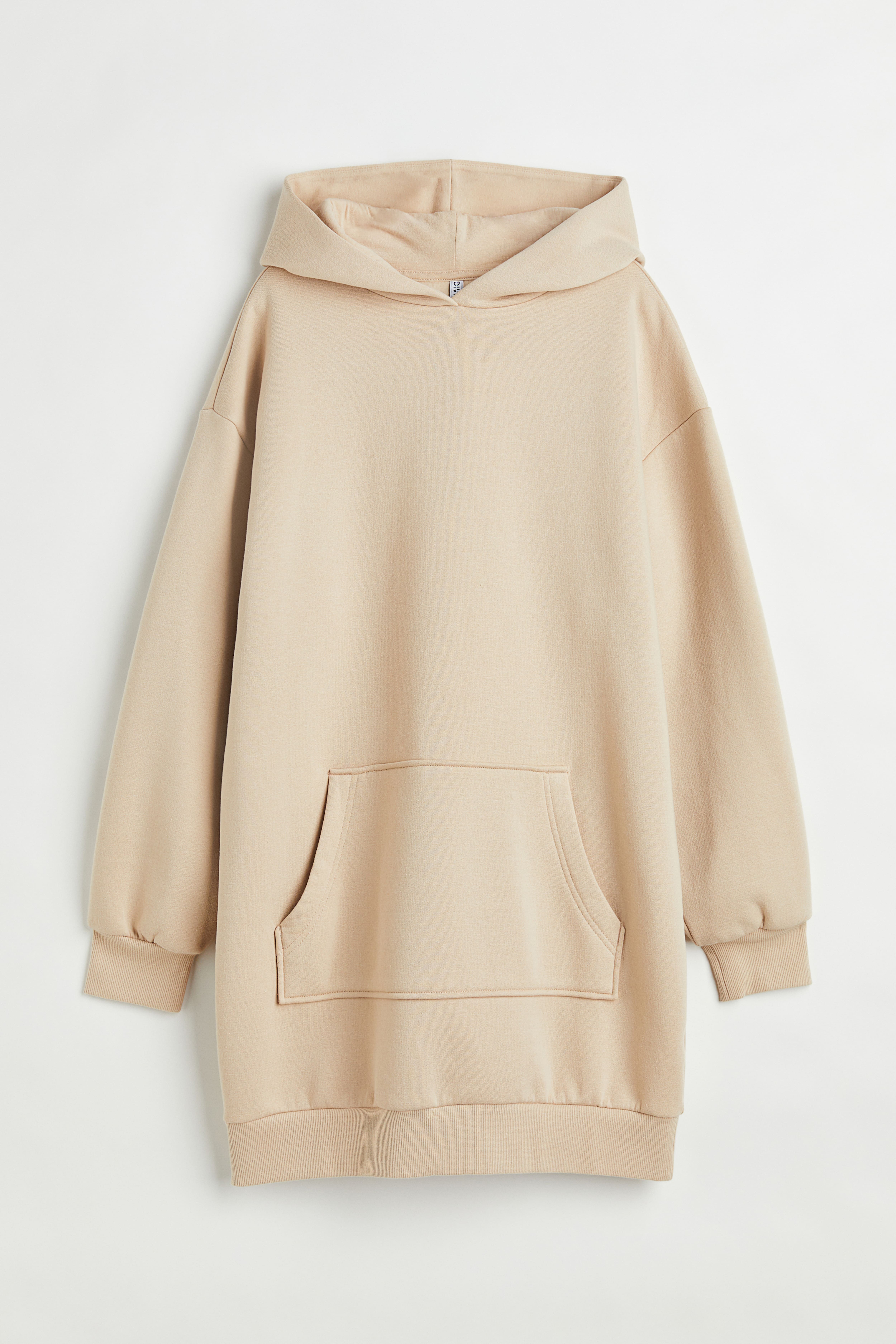 Hooded Sweatshirt Dress - Long sleeve - Short - Beige - Ladies | H&M US