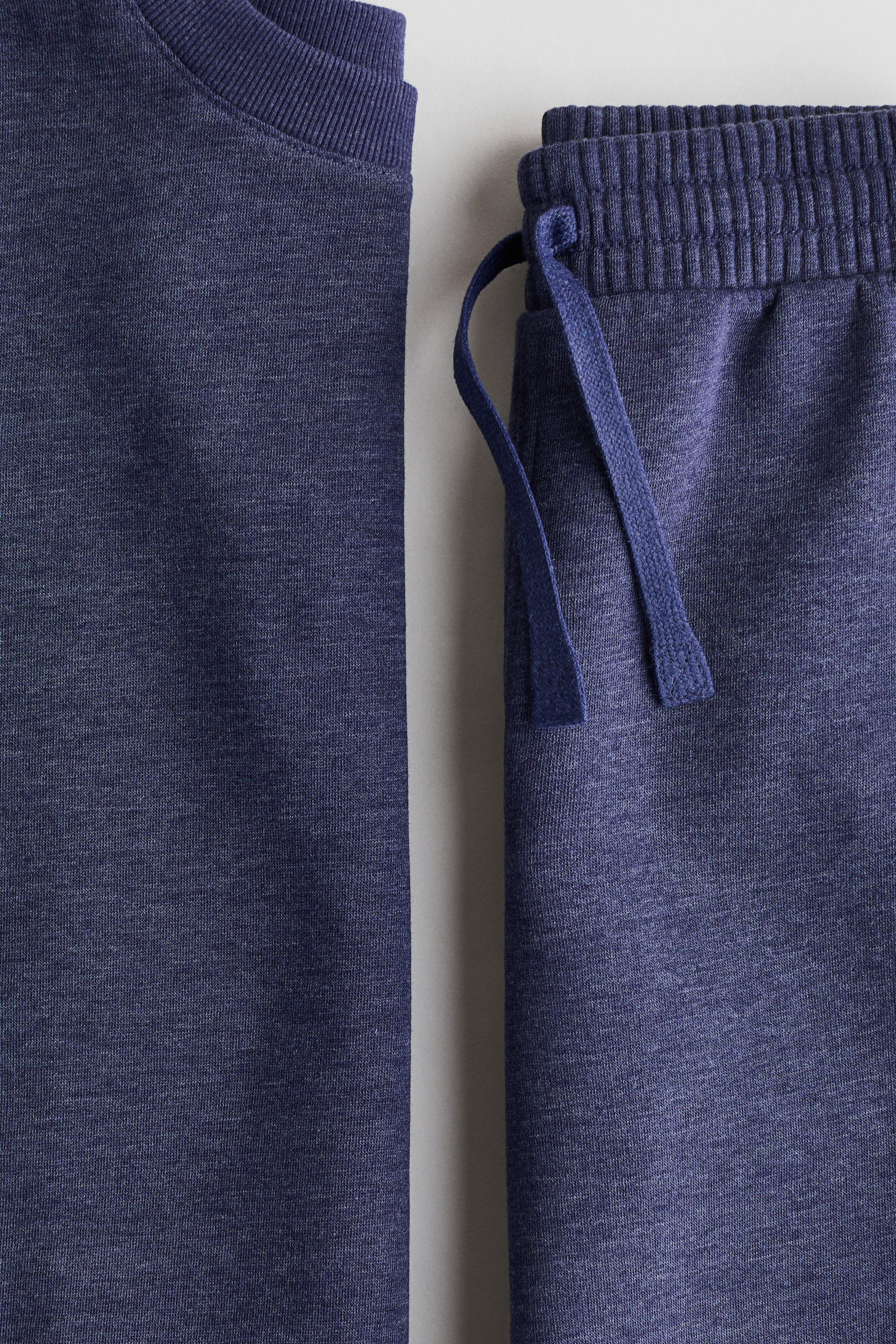 Navy blue melange 2-Piece Sweatshirt and Sweatshorts Set for kids | H&M CA